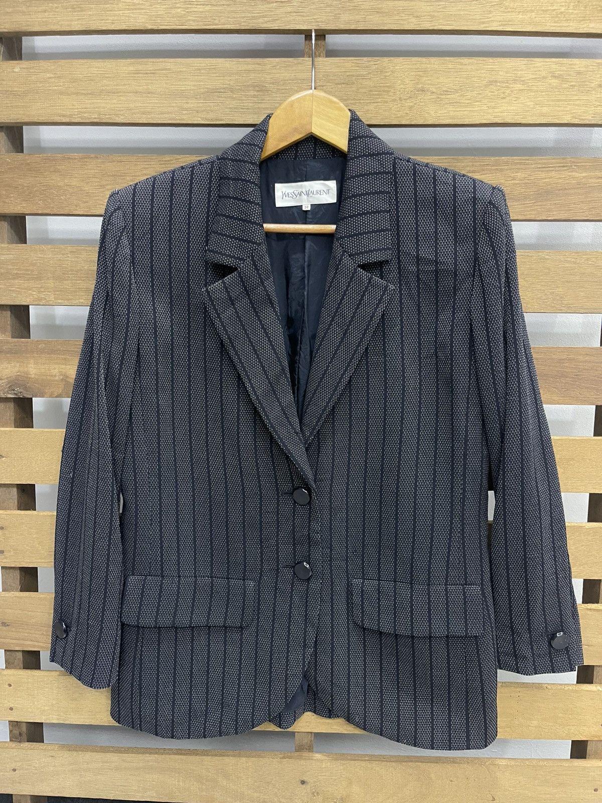 Yves Saint Laurent Yves Saint Laurent Women’s Stripe Blazer – Size 36 Size M / US 6-8 / IT 42-44 - 1 Thumbnail