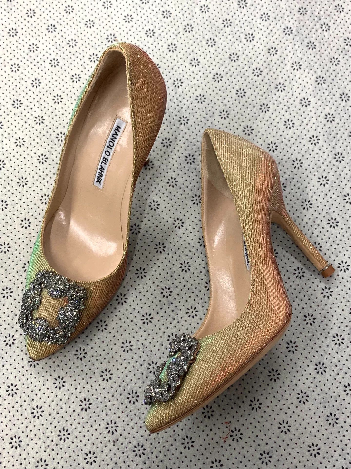 Manolo Blahnik MB color gradient square-diamond heels 35.5 unused Size US 4.5 / IT 34.5 - 2 Thumbnail