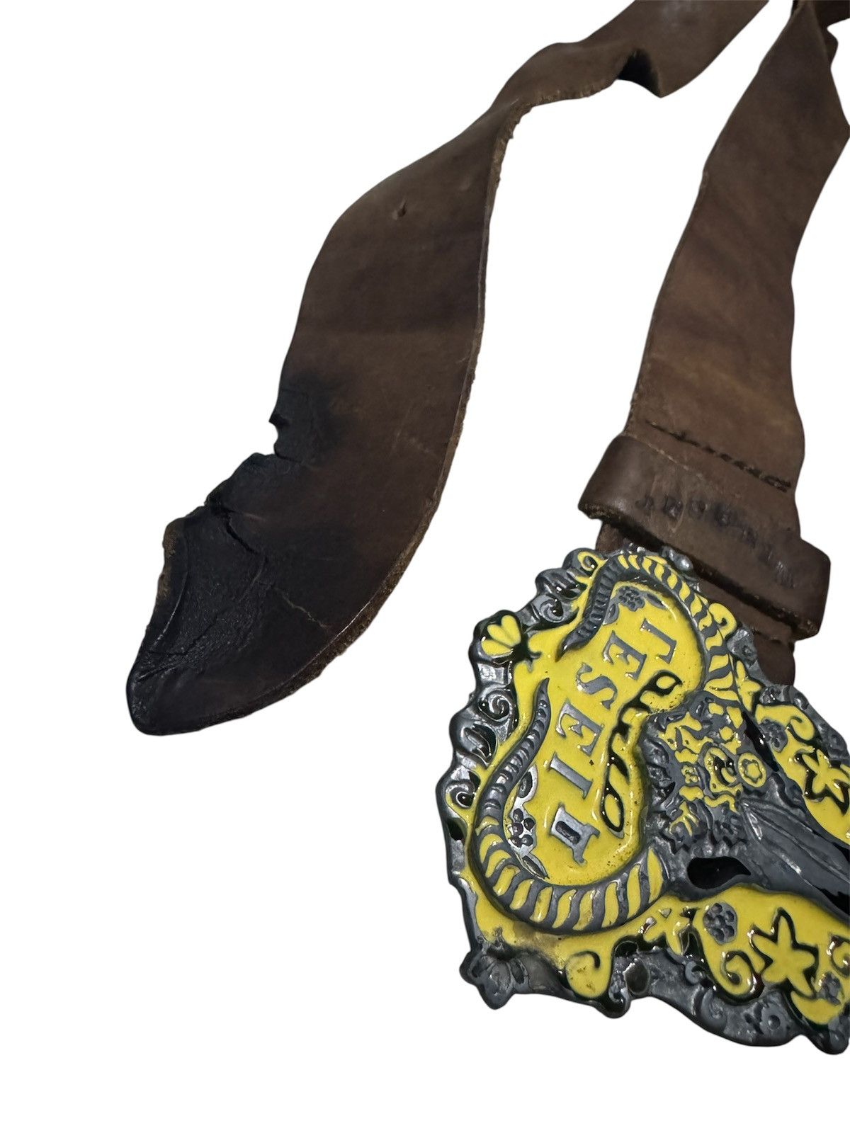 Diesel Vtg Diesel Western Style Long Horn Leather Belt Size ONE SIZE - 3 Thumbnail