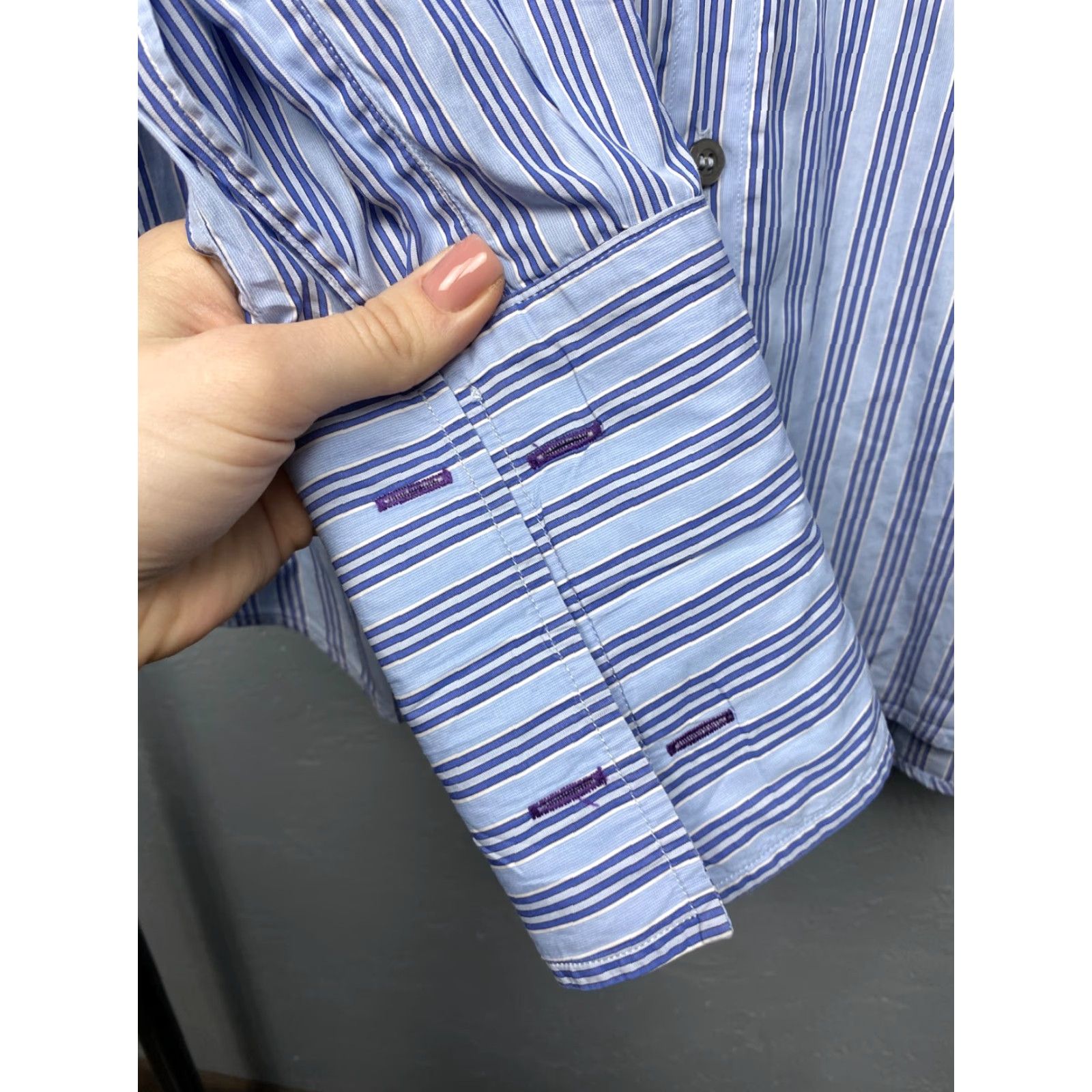 Paul Smith VINTAGE Paul Smith London Mens Long Sleeve Striped Shirt L Blue Cotton Shirt Mens London - 1990s Size US L / EU 52-54 / 3 - 6 Thumbnail