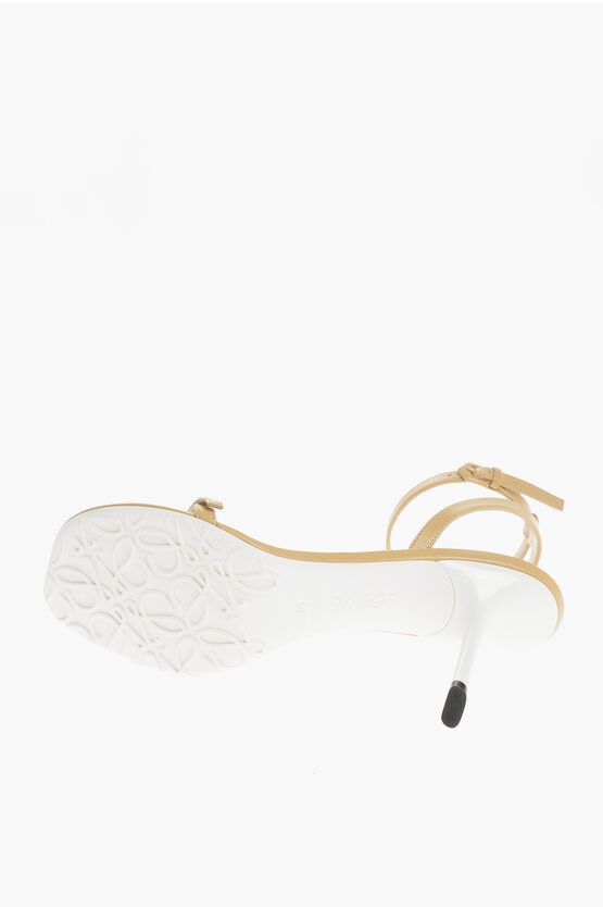 og1mm0624 Leather Ankle Strap Sandals in Beige/White