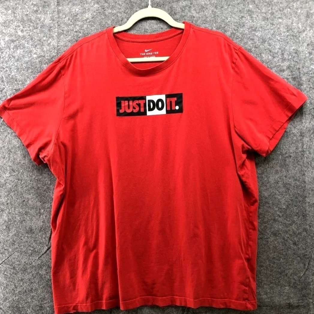 Nike VINTAGE Nike Just Do It Mens XXL Red Graphic T Shirt Tee Crewneck Short Sleeve Cotton Size US XXL / EU 58 / 5 - 2 Thumbnail