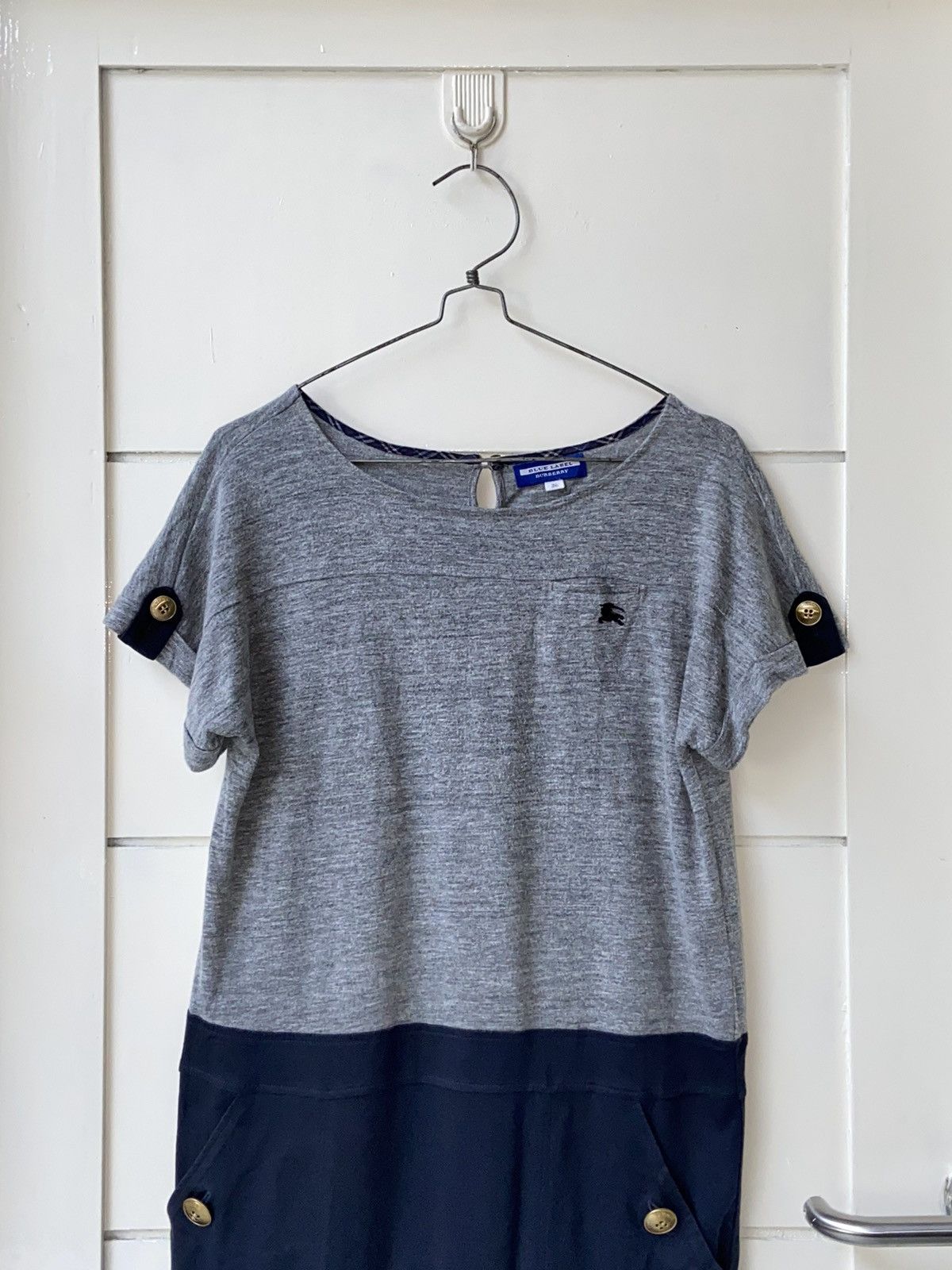 Burberry BURBERRY Grey Midi Dress Size XS / US 0-2 / IT 36-38 - 2 Thumbnail