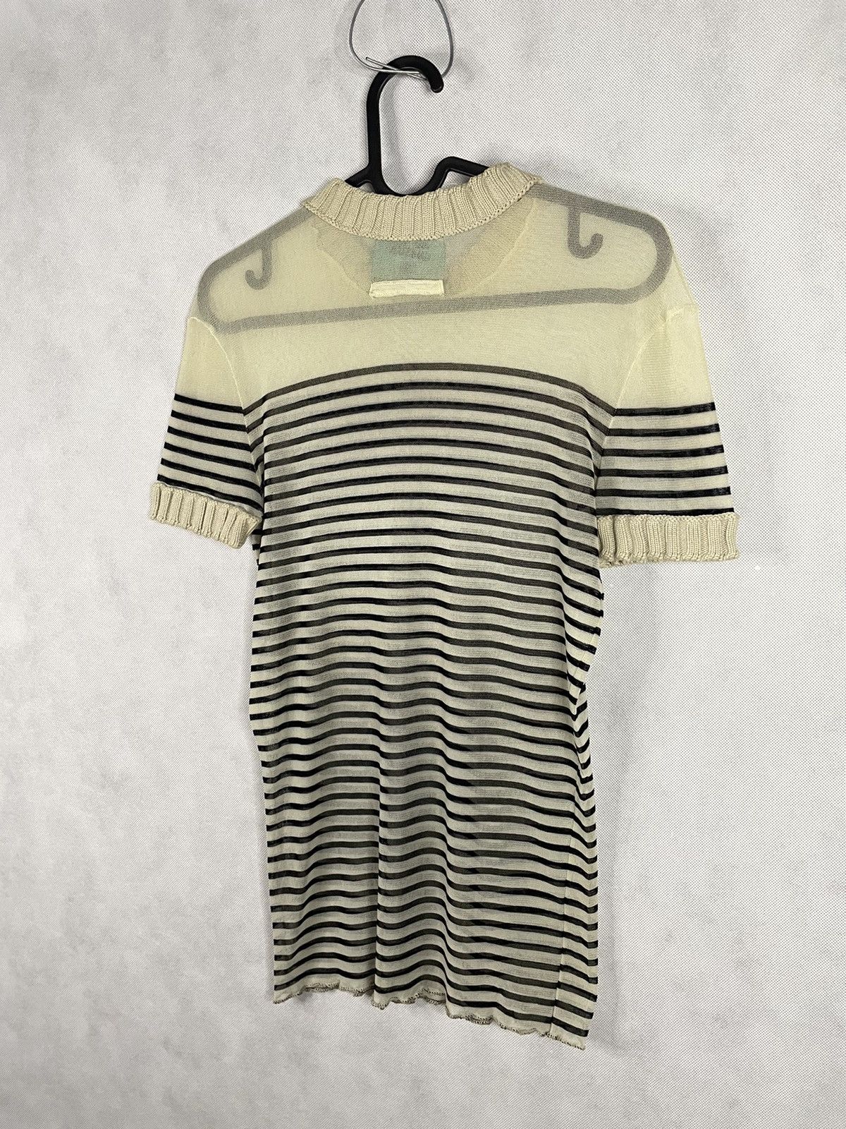 Jean Paul Gaultier × Vintage Jean Paul Gaultier JPG Vintage Striped Mesh Short Sleeve Top Size S / US 4 / IT 40 - 10 Thumbnail