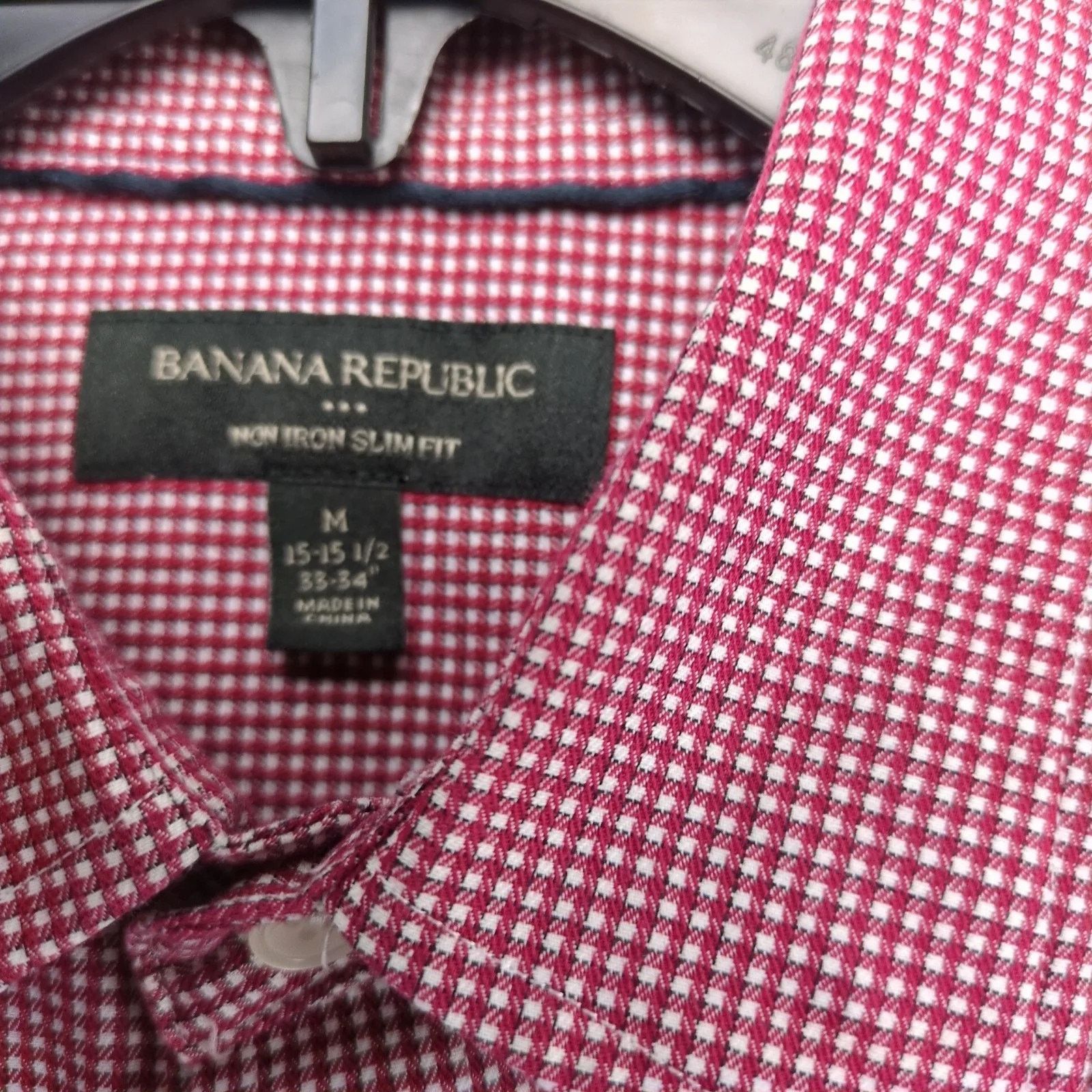 Banana Republic Banana Republic Red Check Mens Dress Shirt M 33-34 15.5 Neck Size US M / EU 48-50 / 2 - 3 Thumbnail
