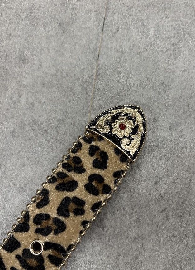 Japanese Brand Cheetah leopard print belt 112 cm Size 36 - 4 Thumbnail