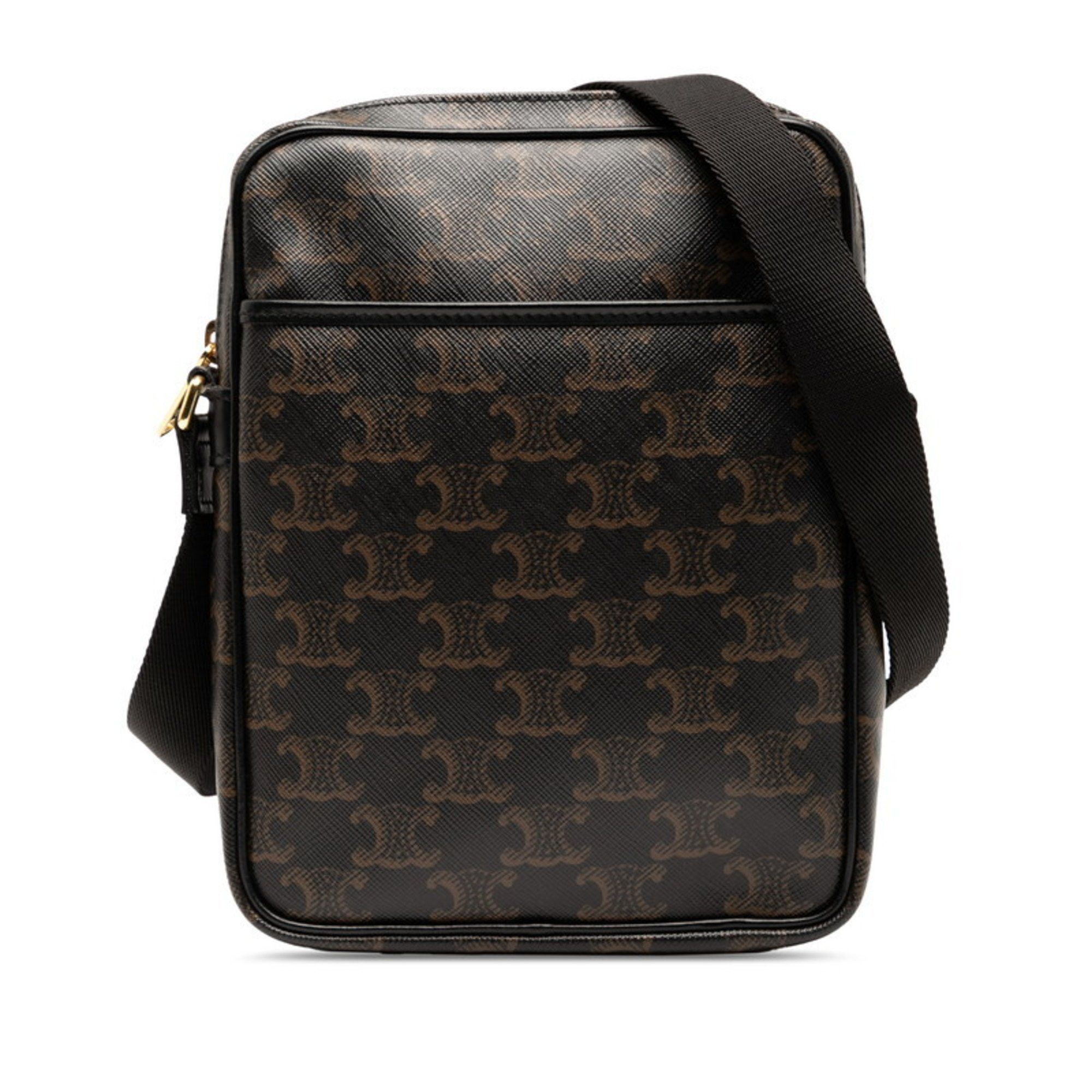 Celine Celine Triomphe Crossbody Shoulder Bag in Brown and Black Leather for Women Size ONE SIZE - 1 Thumbnail