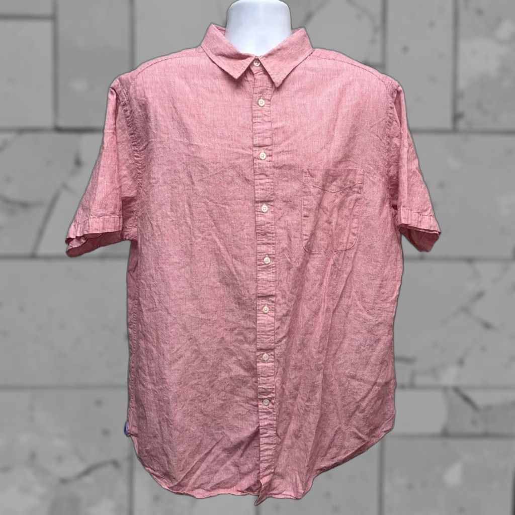 Vintage Cremieux Classics Red Button Down Linen Blend Shirt Mens 2XT Size US XXL / EU 58 / 5 - 1 Thumbnail