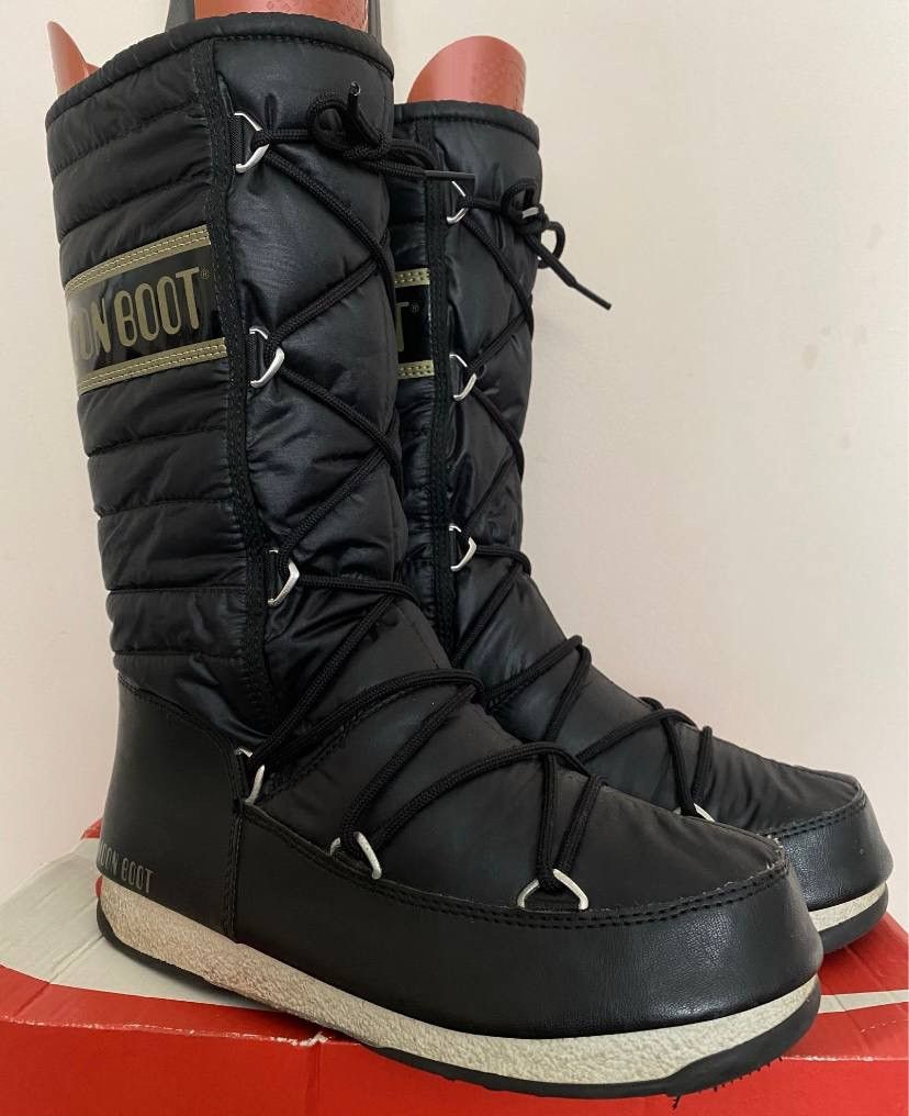 Moon Boot Moon Boot Original Snow Winter Warm Boots Black High Nylon Size US 8 / IT 38 - 2 Thumbnail