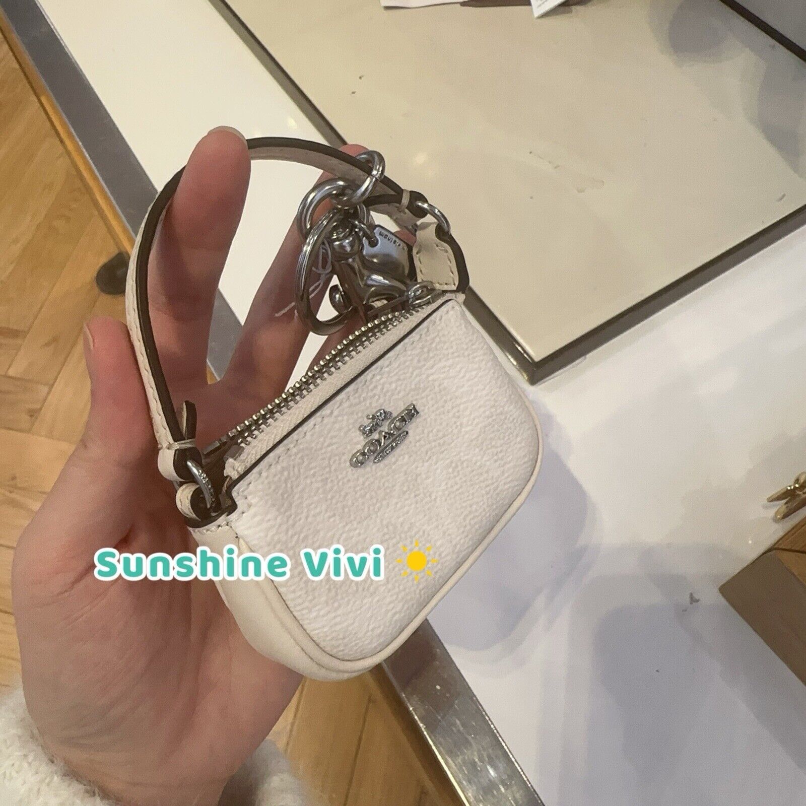 Coach NWT Coach Mini Nolita Bag Charm Sv/White /Chalk CX067 Size ONE SIZE - 5 Thumbnail