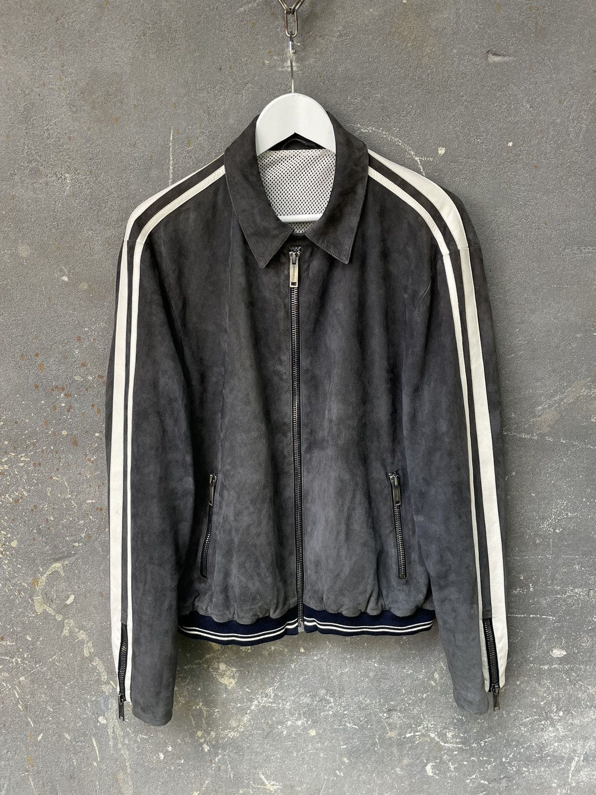 Ermenegildo Zegna Ermenegildo Zegna Suede Biker Jacket Size US XL / EU 56 / 4 - 2 Thumbnail