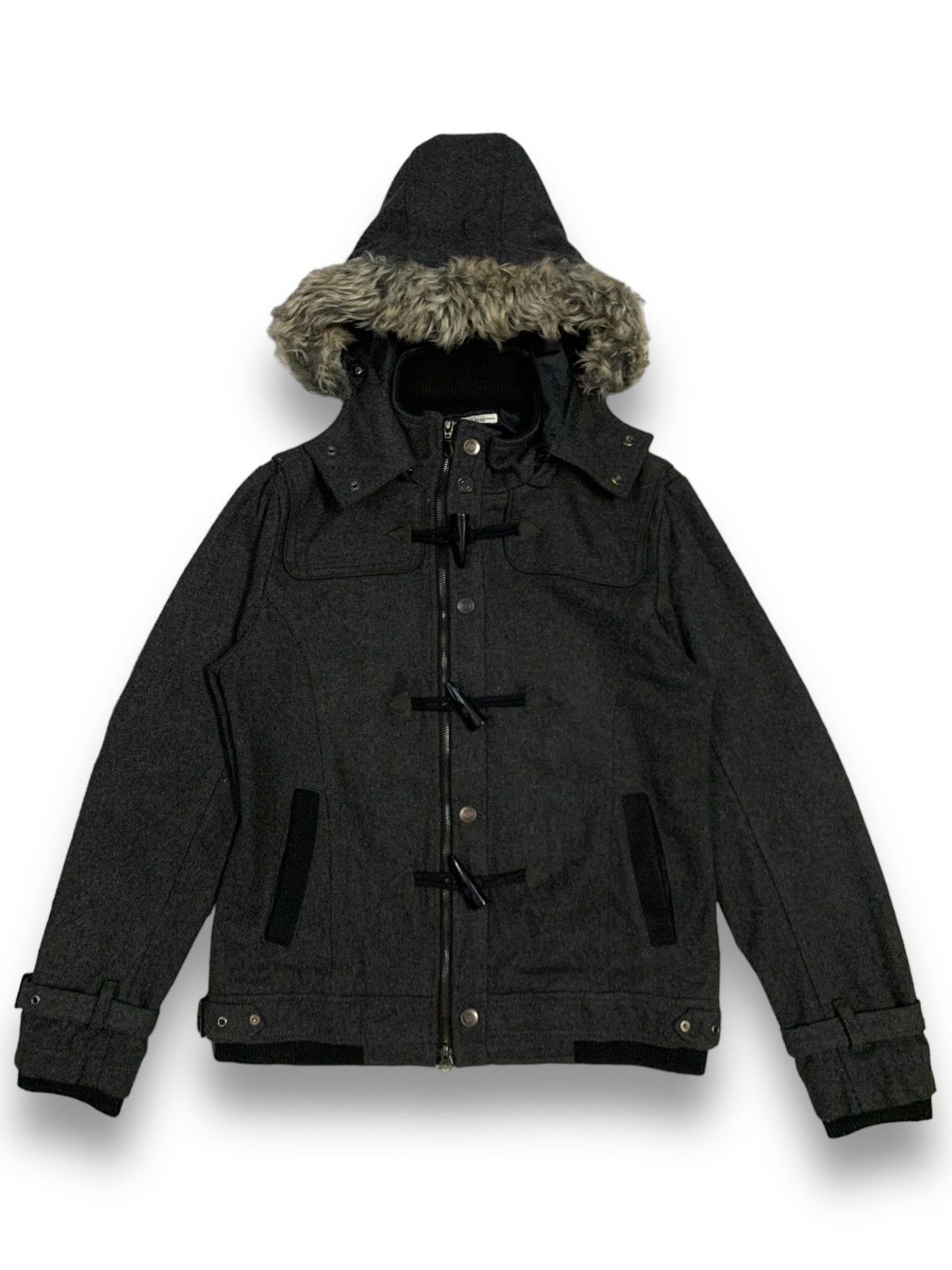 If Six Was Nine Growth by Grail Faux Fur Hooded Punk Style Duffle Jacket Size US M / EU 48-50 / 2 - 1 Thumbnail