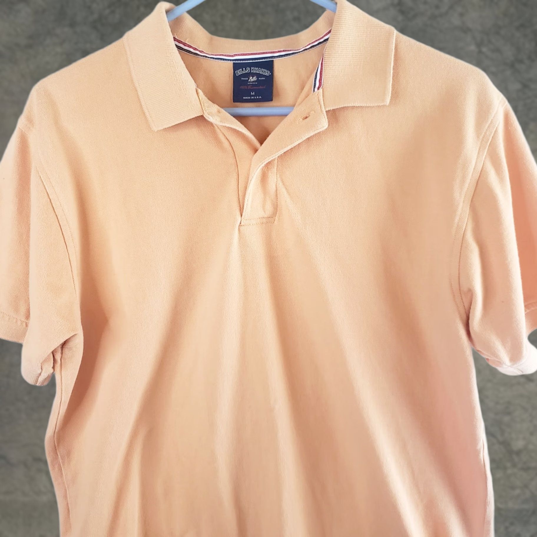 Bills Khakis Bill's Khakis Polo Shirt Mens M Relaxed Fit Cantalope Orange Supima Pique Cotton Short Sleeve Button-Up Shirt Size US M / EU 48-50 / 2 - 1 Thumbnail