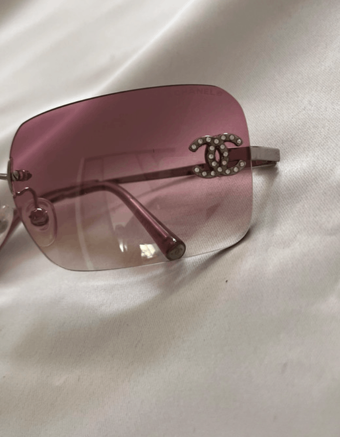 Chanel Chanel Sunglasses 4017 D CC Rhinestone Logo Rimless Size ONE SIZE - 3 Thumbnail