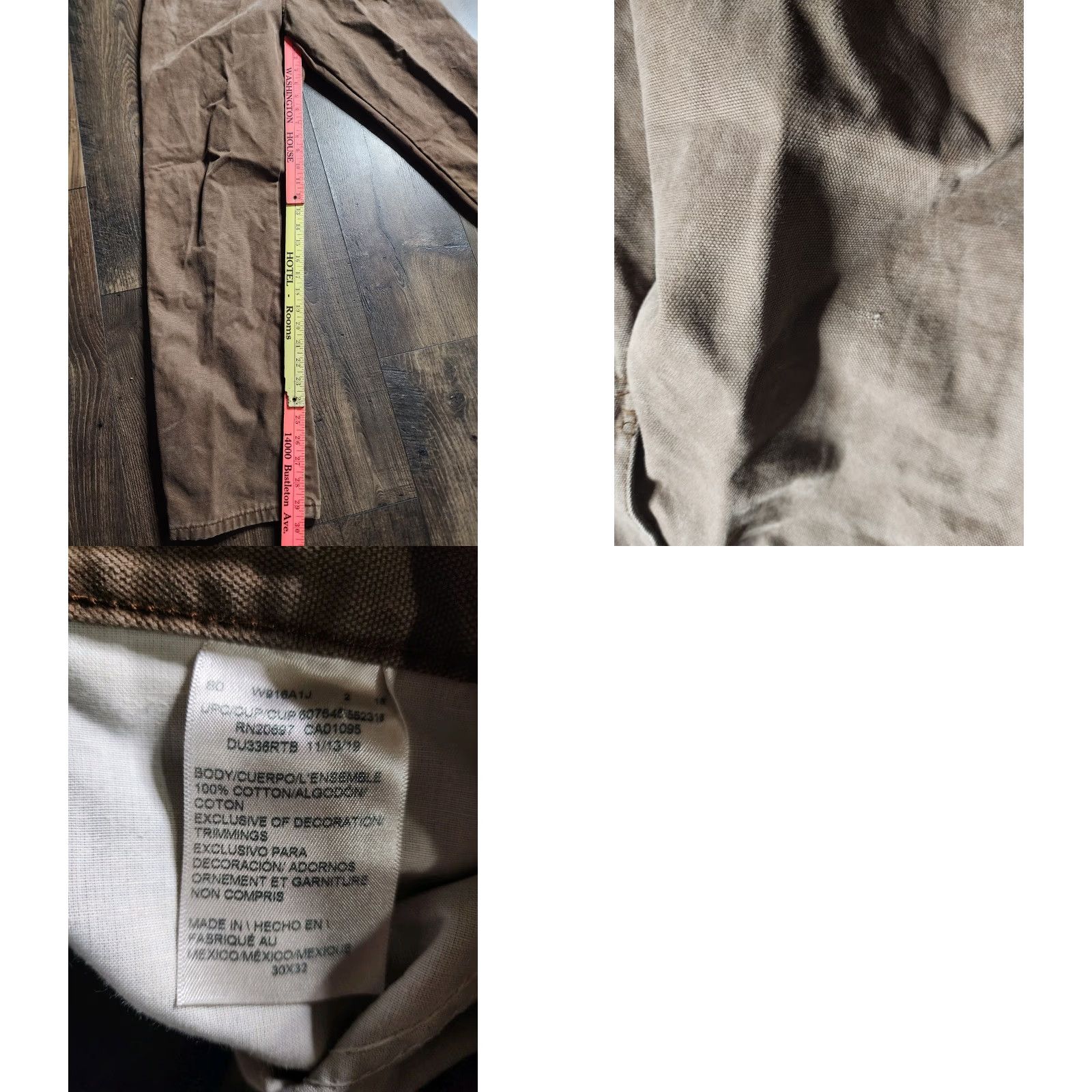 Dickies VINTAGE Dickies Jeans Canvas Pants Carpenter 30x32 Brown Mens 1990s Grunge Flat Front Cotton/Cotton Blend Brazil Mexico Bottoms Size US 30 / EU 46 - 8 Thumbnail