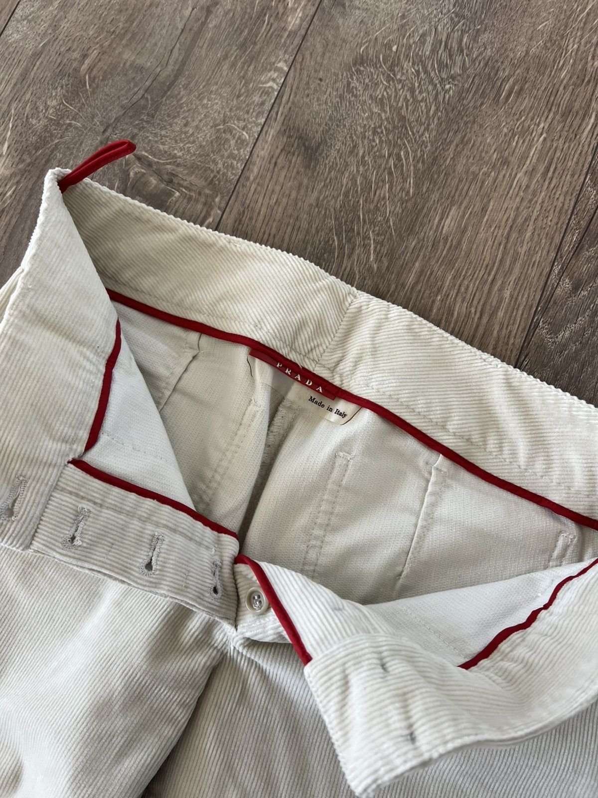 Prada Prada Flare Corduroy Red Tab Pants Size US 30 / EU 46 - 4 Thumbnail
