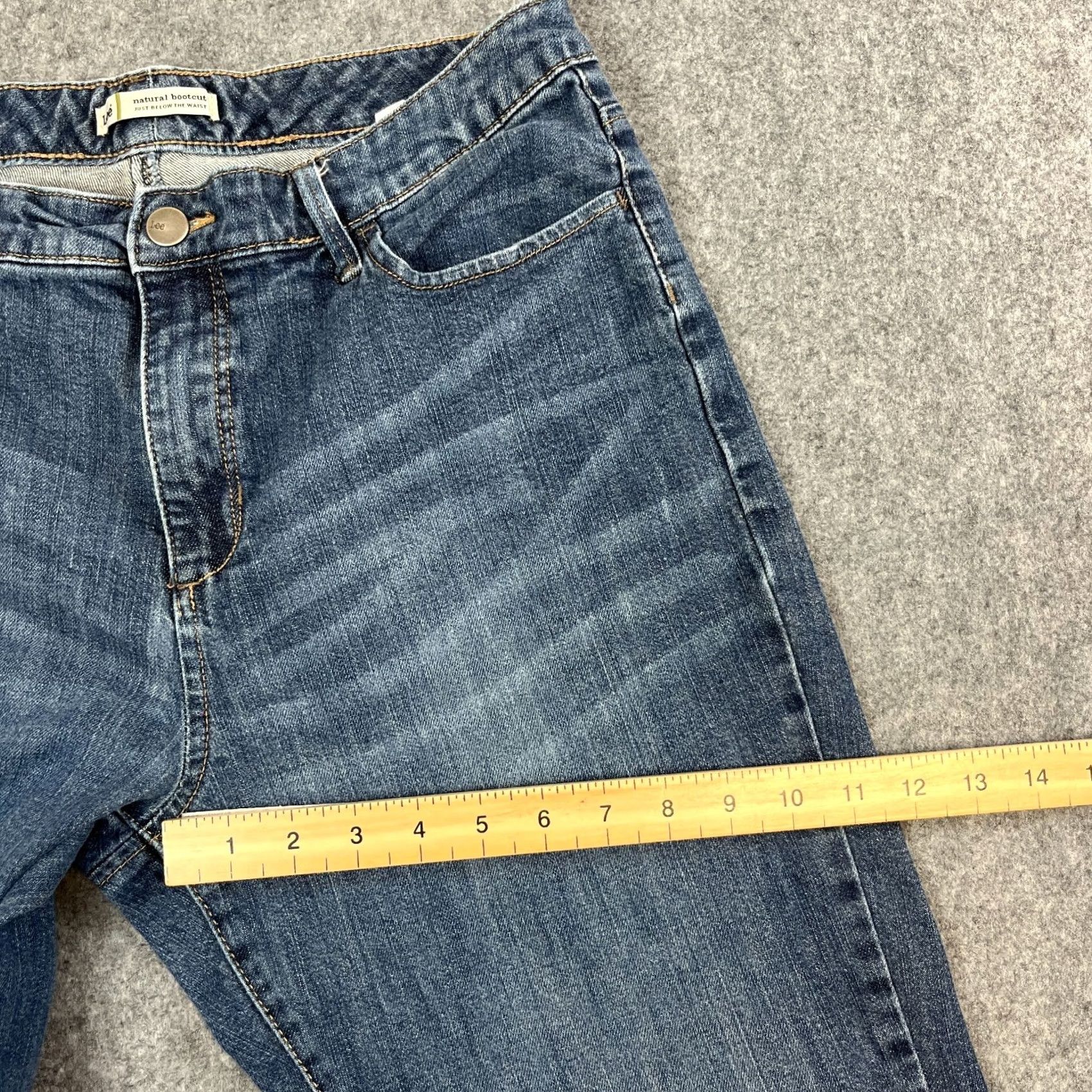 Lee Lee Womens Jeans Bootcut 32 30 UK14 Dark Wash Blue High Waist Denim Regular 5-Pocket Style Slimming Pockets Machine Washable Jeans Mens Womens Girls Size 36" / US 14 / IT 50 - 5 Thumbnail