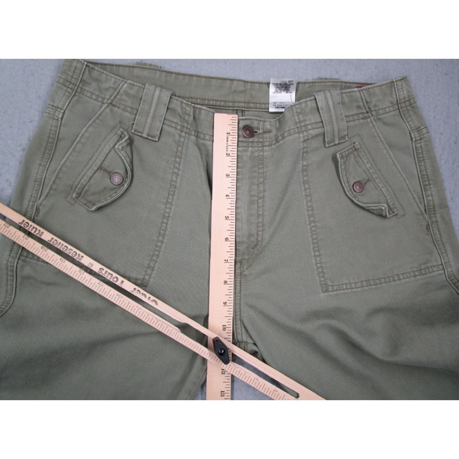 Levi's Levis Women's Pants 14 Medium Green Canvas Bootcut Mid Rise Casual Workwear 36x31 Size 36" / US 14 / IT 50 - 6 Thumbnail