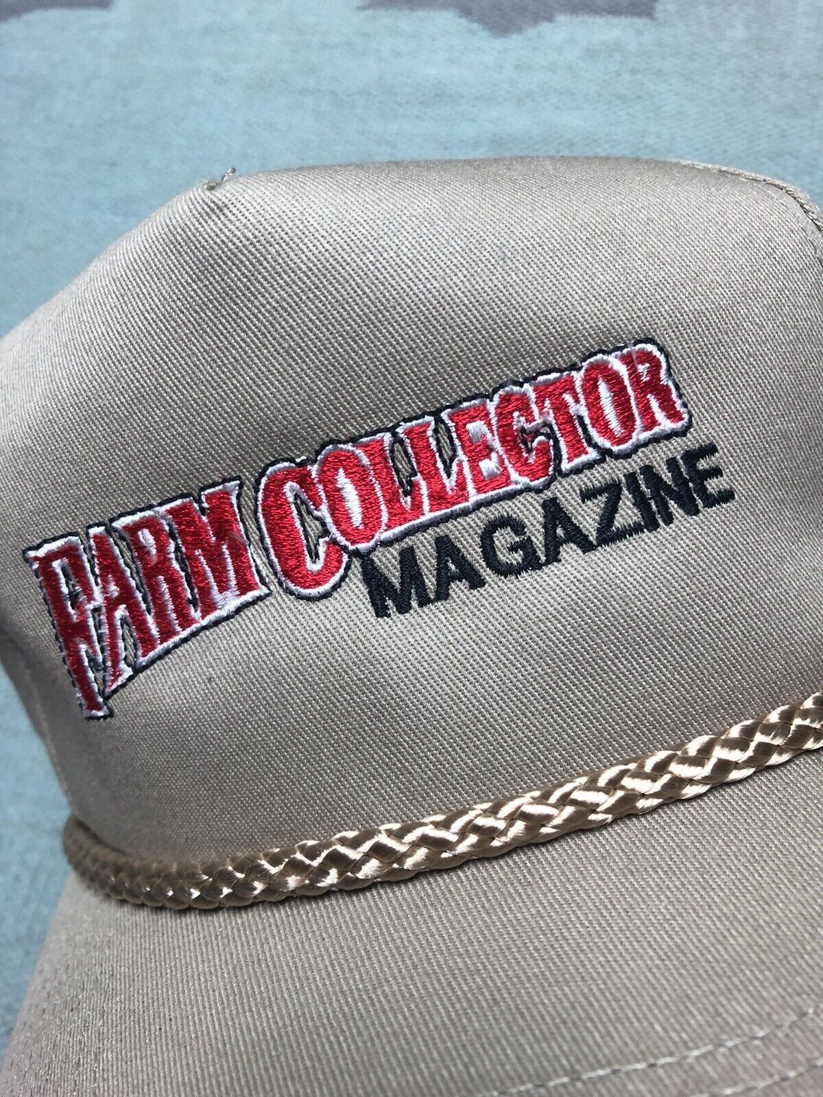 Vintage VTG Farm Collector Magazine Hat Strapback Rope NOS NWOT Tan Size ONE SIZE - 2 Thumbnail