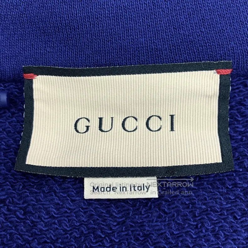 Gucci Gucci Dark blue logo embroidered cotton hooded zipper long Size US XS / EU 42 / 0 - 5 Thumbnail