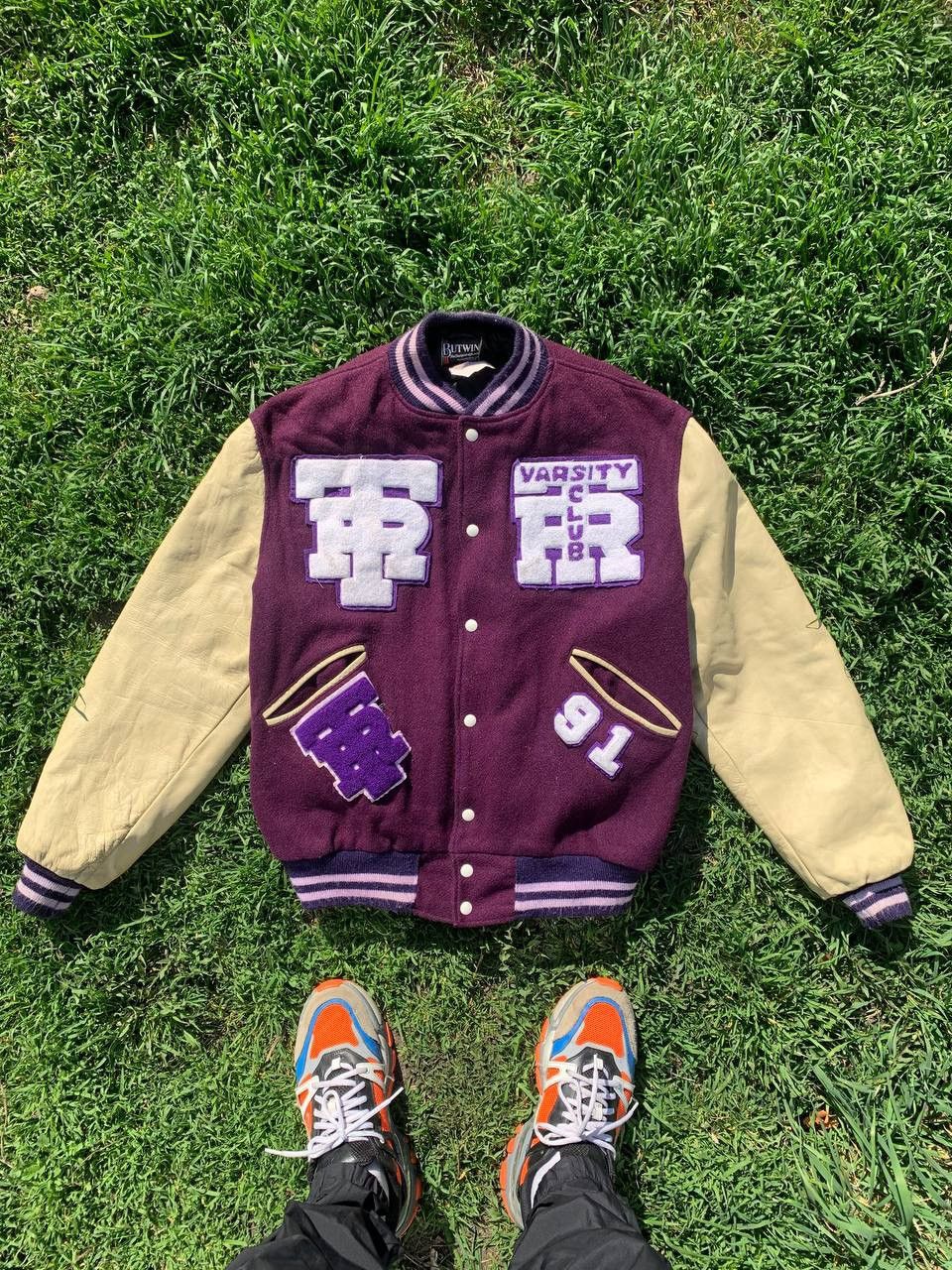 VERY RARE BUTWIN VARSITY CLUB AMERICAN BOMBER LEATHER 90s