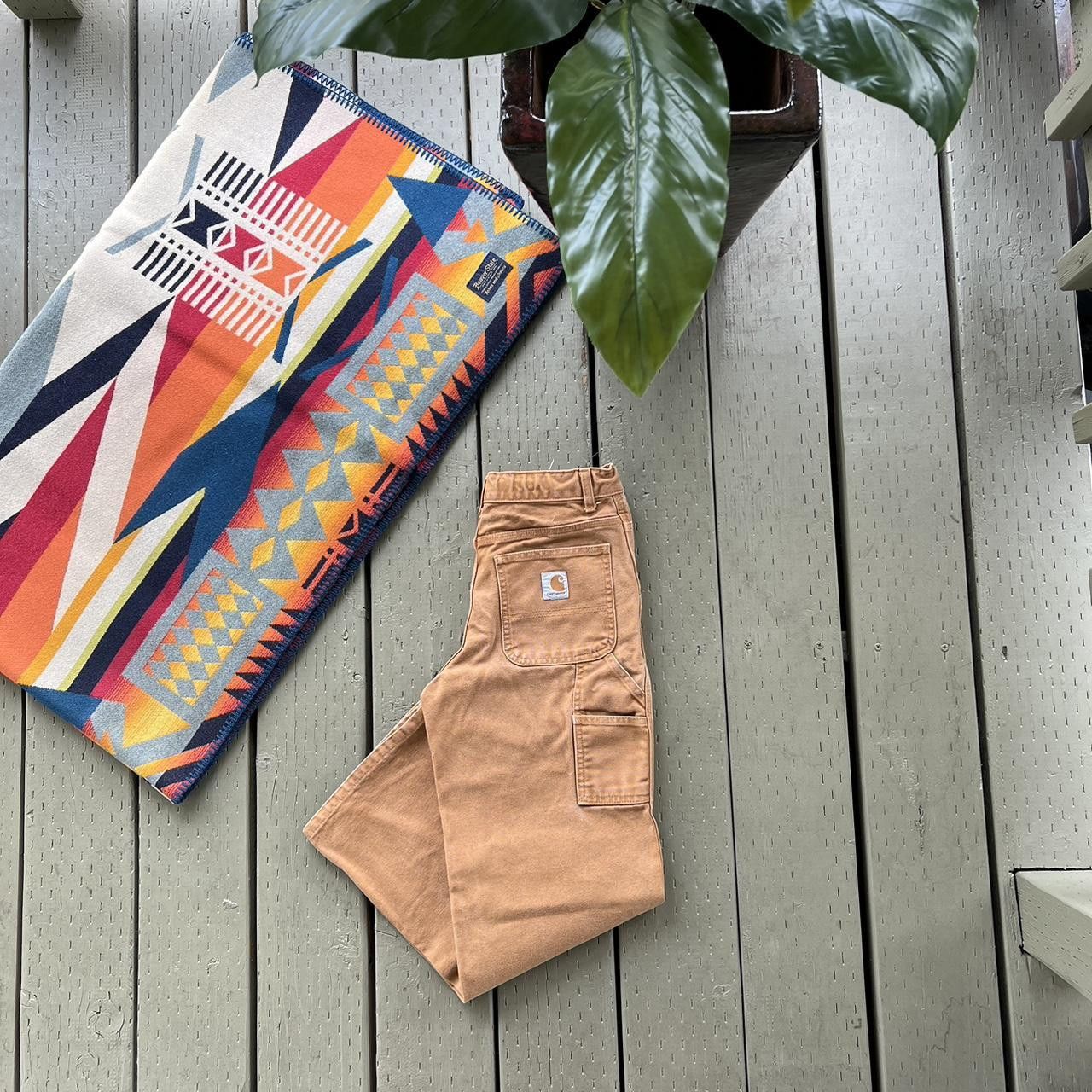Carhartt Vintage Y2K kids carhartt brown work wear carpenter pants Size 22" - 3 Thumbnail
