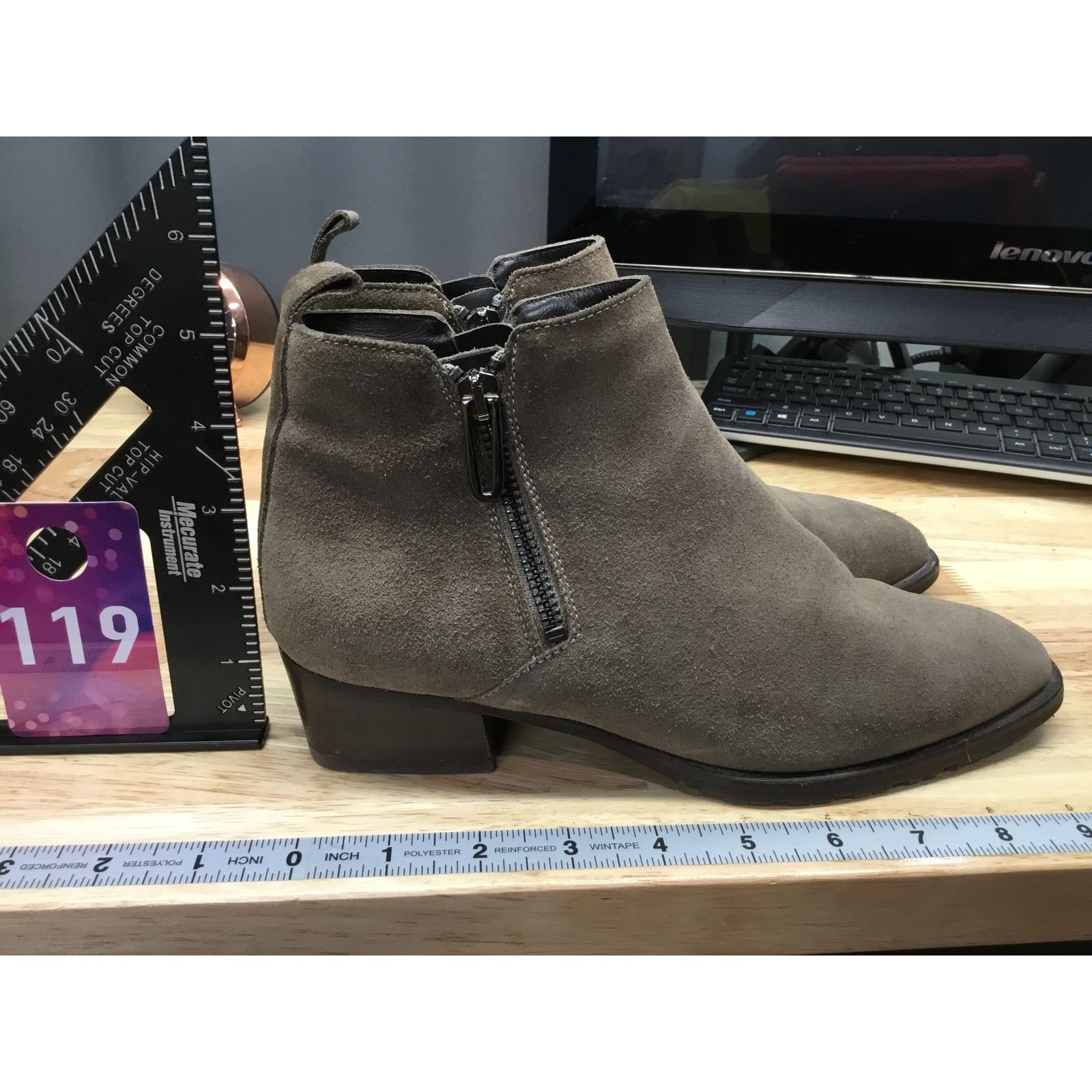 Aquatalia Aquatalia Fantina Olive Green Suede Ankle Booties Womens 7.5 Size US 7.5 / IT 37.5 - 2 Thumbnail