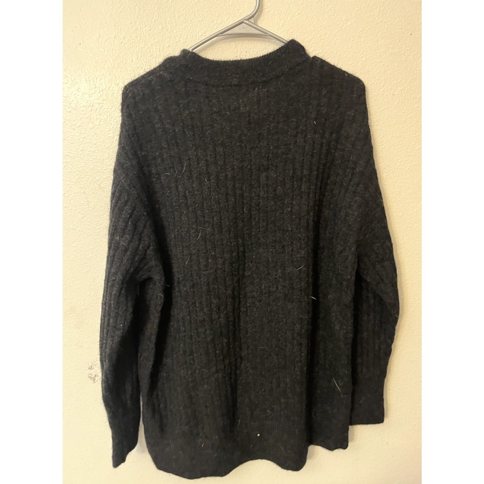 H&M VINTAGE H&M Sweater Women XS Dark Gray Mohair Wool Pullover Crew Neck Size XS / US 0-2 / IT 36-38 - 2 Thumbnail