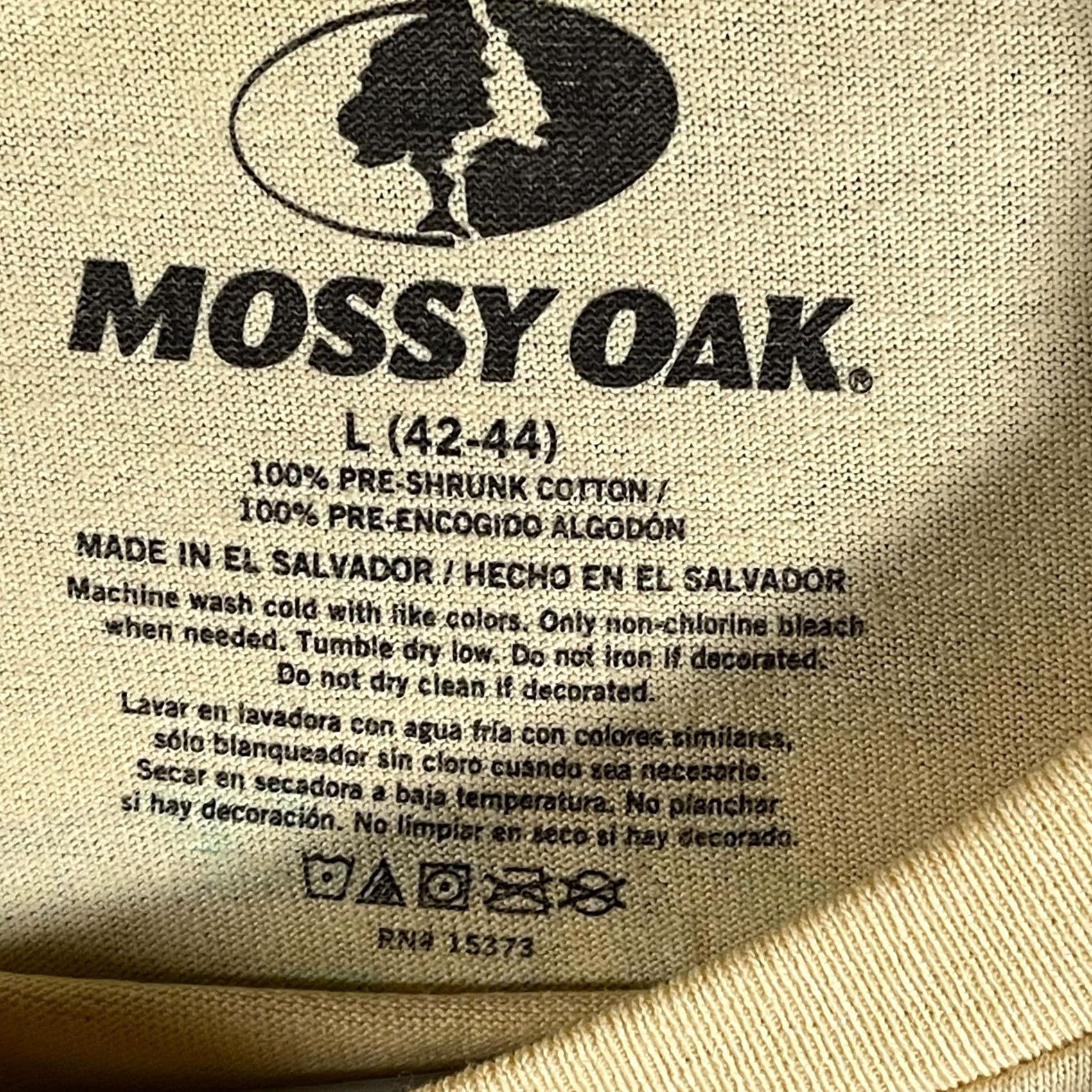 Vintage Mossy Oak Shirt Mens L Yellow Fishing Logo Graphic Short Sleeve Tee Size US L / EU 52-54 / 3 - 7 Thumbnail