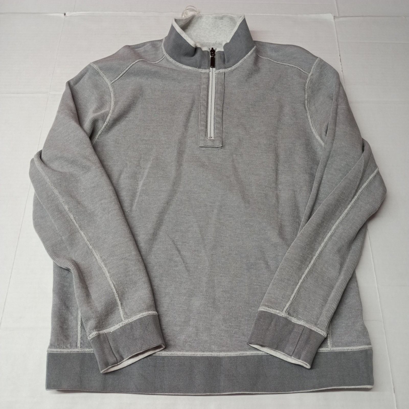Tommy Bahama Tommy Bahama Reversible Gray Pullover 1/4 Zip Men's Size M Size US M / EU 48-50 / 2 - 8 Thumbnail