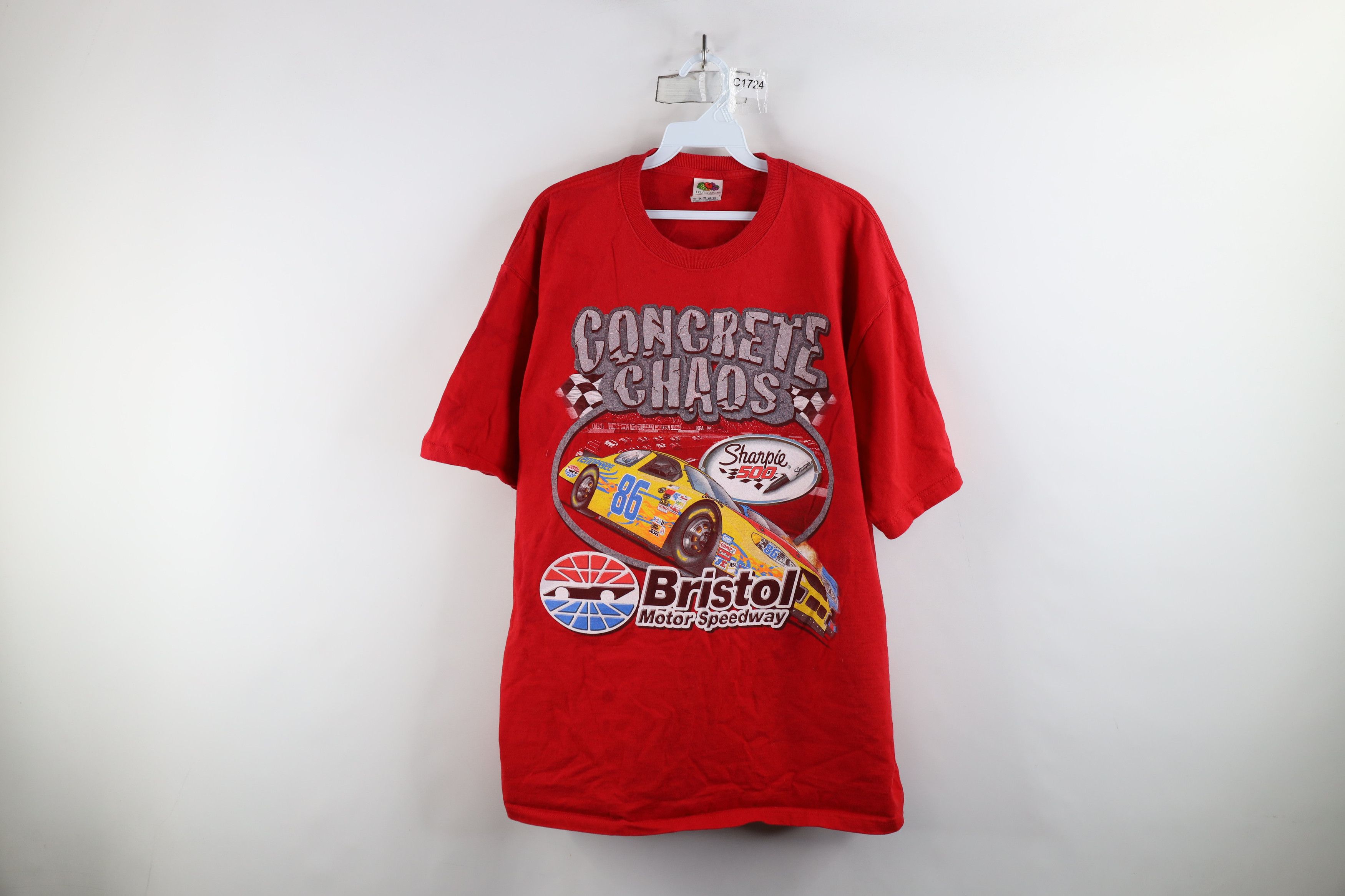 Fruit Of The Loom × Vintage Vintage Y2K 2004 NASCAR Print Bristol Motor Speedway T-Shirt Size US XL / EU 56 / 4 - 1 Thumbnail