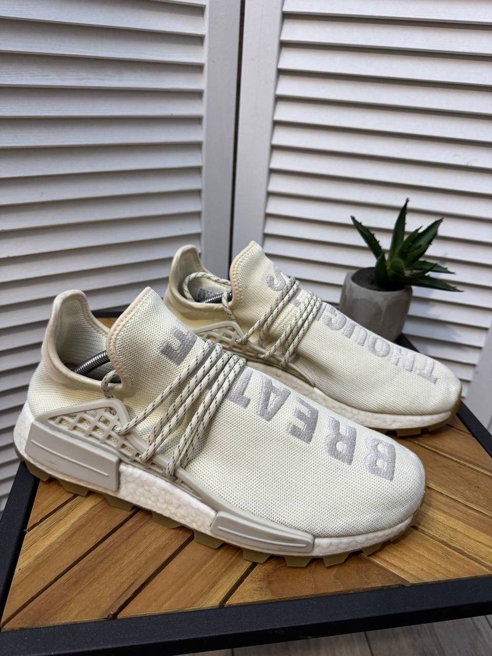 Adidas × Pharrell ADIDAS x PHARRELL NMD Hu HUMAN RACE TRIPLE Size US 10.5 / EU 43-44 - 4 Thumbnail