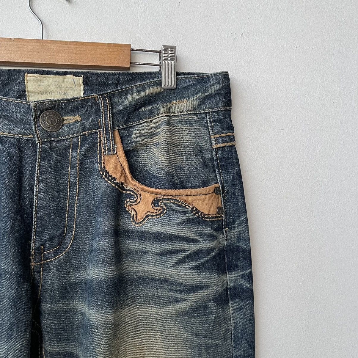 Lolita Jeans Archival Lolita Jeans Fleur-de-lis Suede Patchwork Denim Size US 30 / EU 46 - 6 Thumbnail