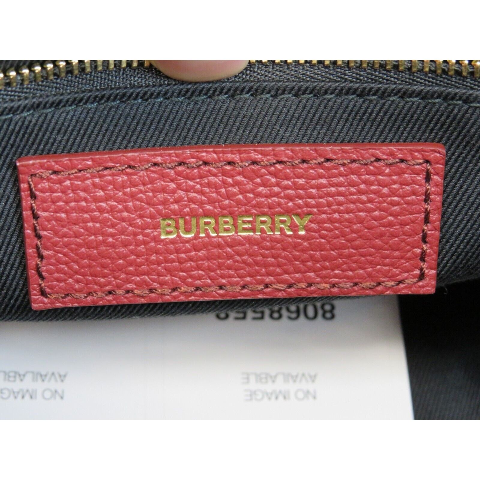 Burberry BURBERRY BANNER CRIMSON LEATHER CHECK CANVAS SHOULDER SM BAG Size ONE SIZE - 12 Thumbnail