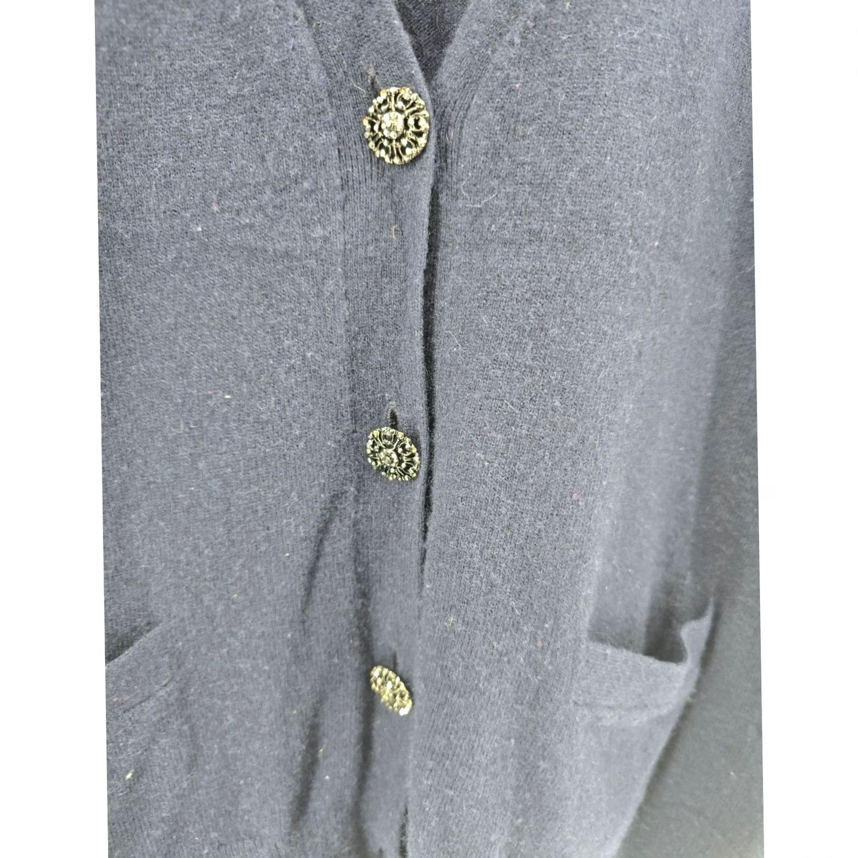 Talbots Talbots Cardigan Sweater Womens Small Navy Blue V-Neck Elbow Sleeve Button Front Size S / US 4 / IT 40 - 2 Thumbnail