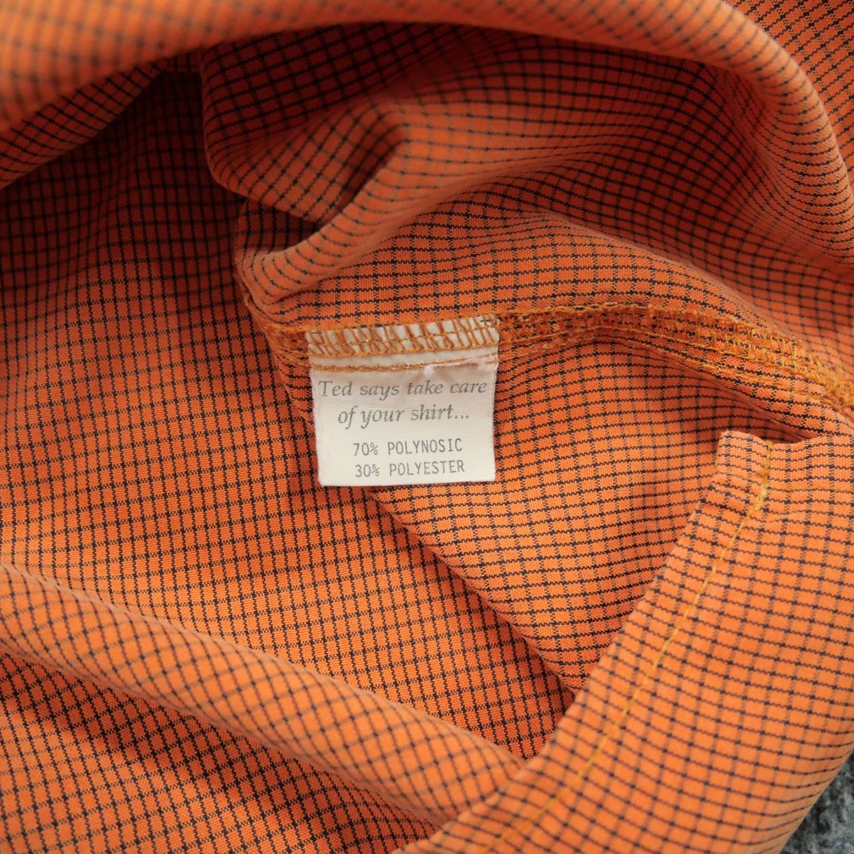 Ted Baker Ted Baker Shirt Mens 4 Four Orange Black Grid Button Up Long Sleeve Size US L / EU 52-54 / 3 - 7 Thumbnail