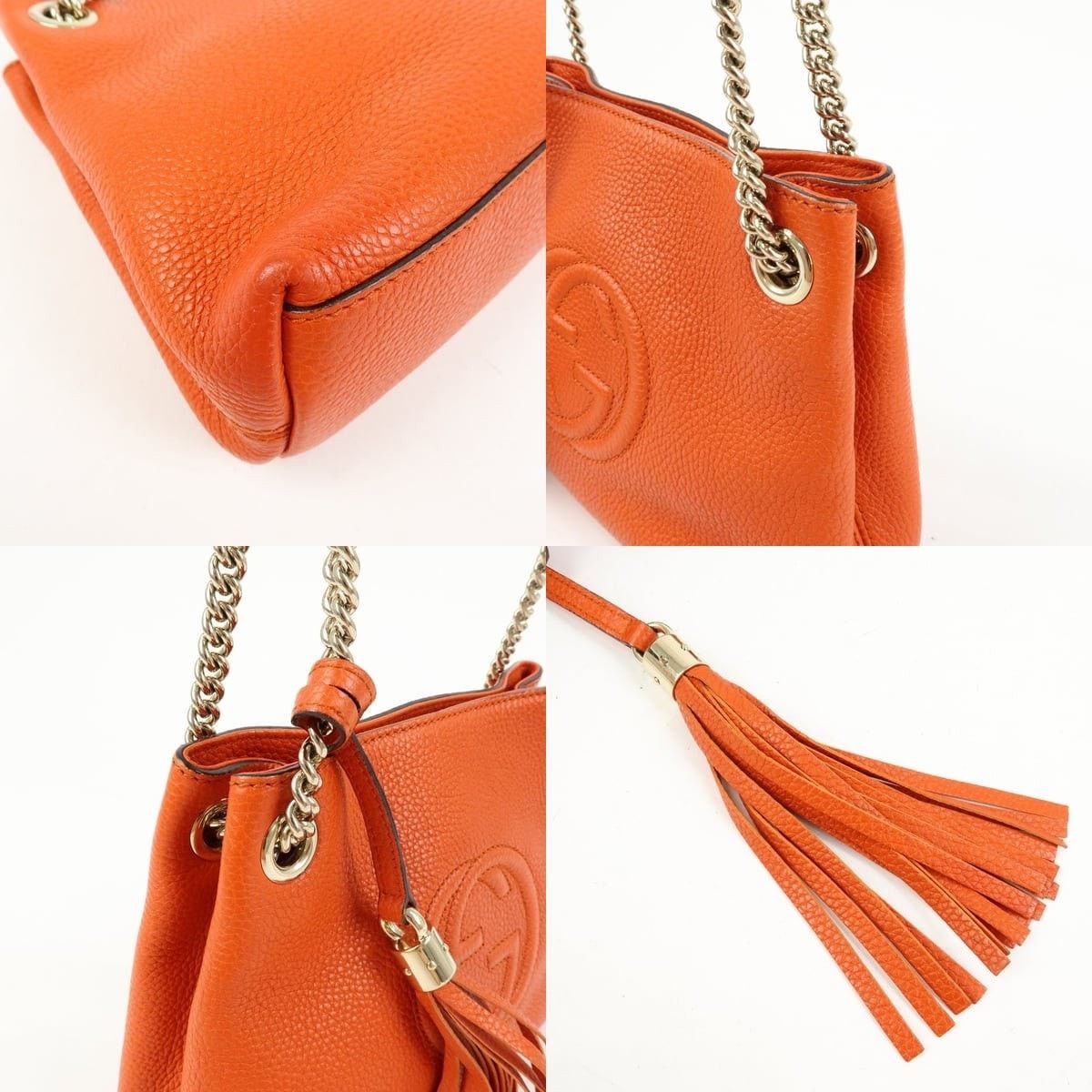 Gucci Gucci Soho Chain Shoulder Bag Calfskin Orange Size ONE SIZE - 5 Thumbnail