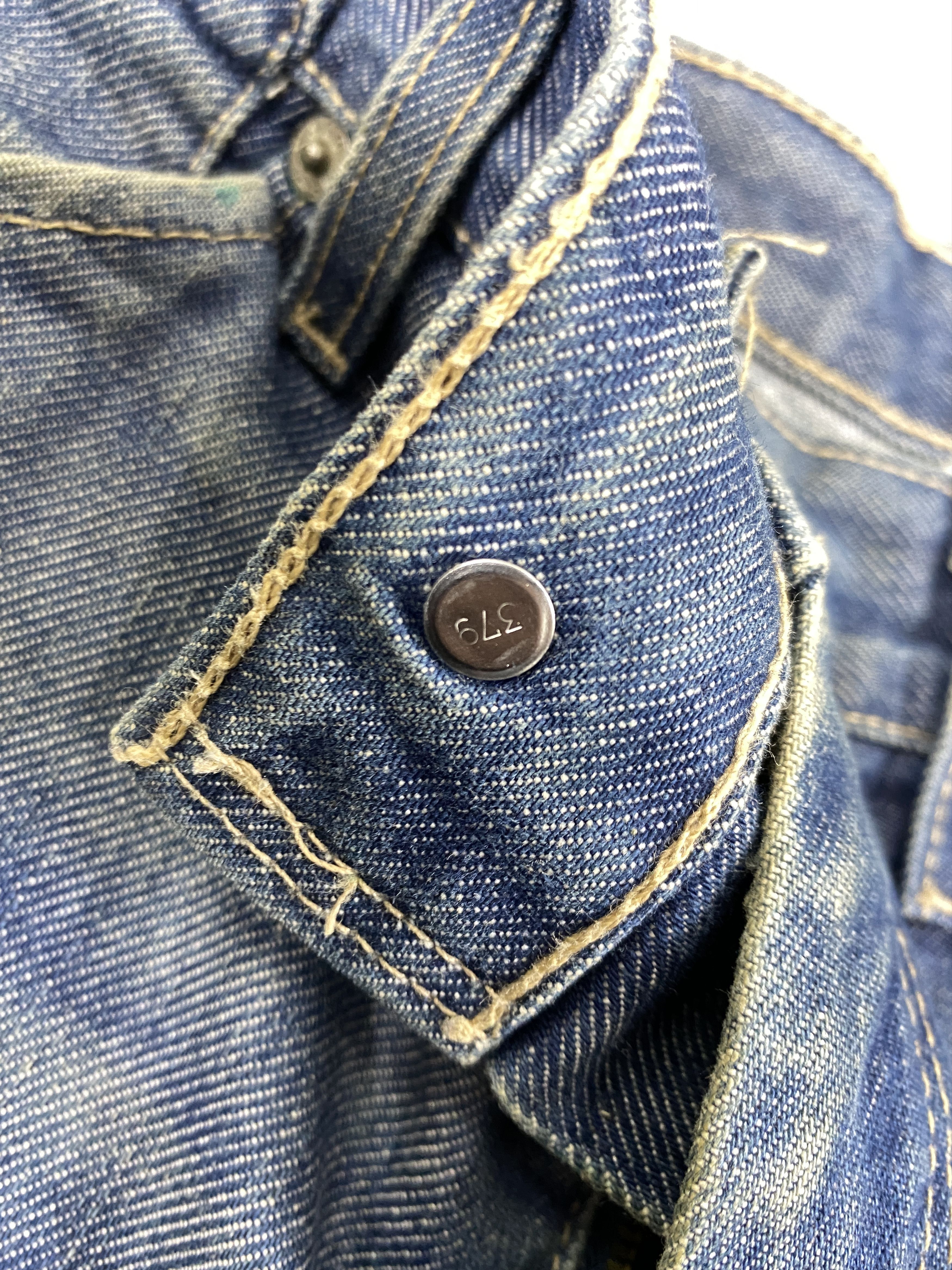 If Six Was Nine Blue Vintage Levi's Engineer Jeans 31x27.5 Denim -JN2109 Size US 31 - 6 Thumbnail