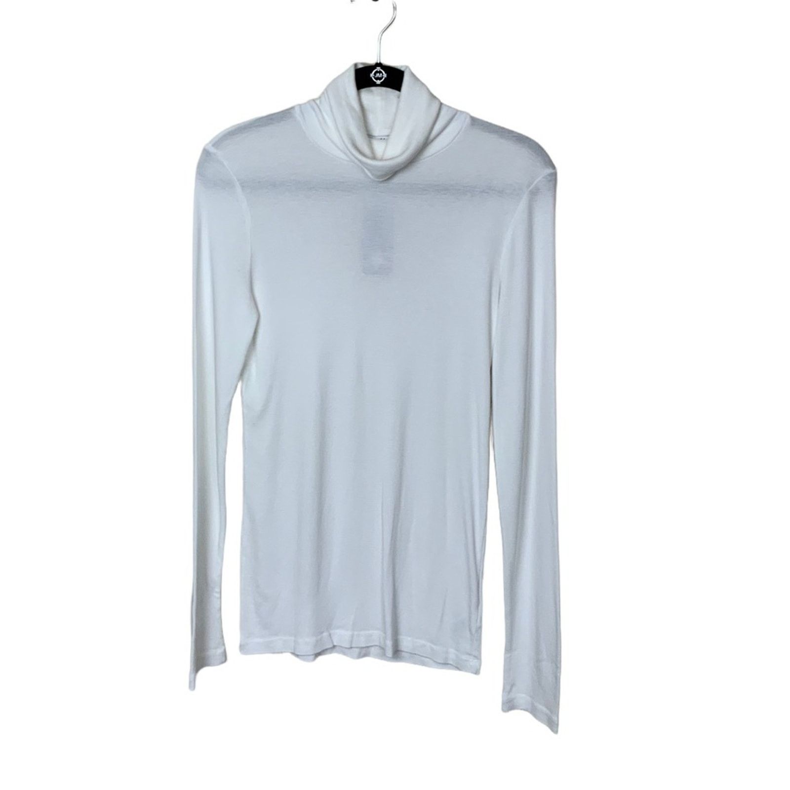 Splendid Splendid Long Sleeve Modal Supima Cotton Turtleneck White L Size L / US 10 / IT 46 - 1 Thumbnail