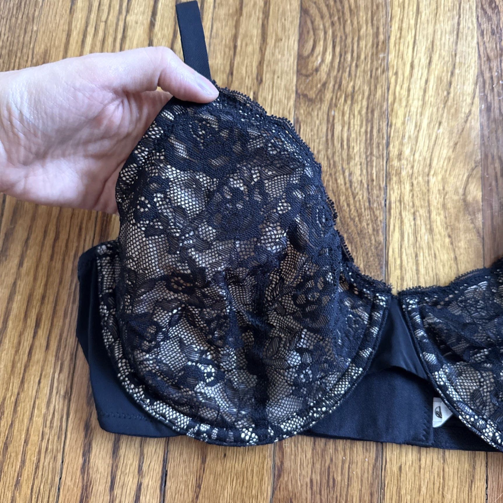 Vintage Blake & Co. Bra Black Floral Lace Underwire 40C NWT Women Bralette Underwired Cancer? Size ONE SIZE - 4 Thumbnail