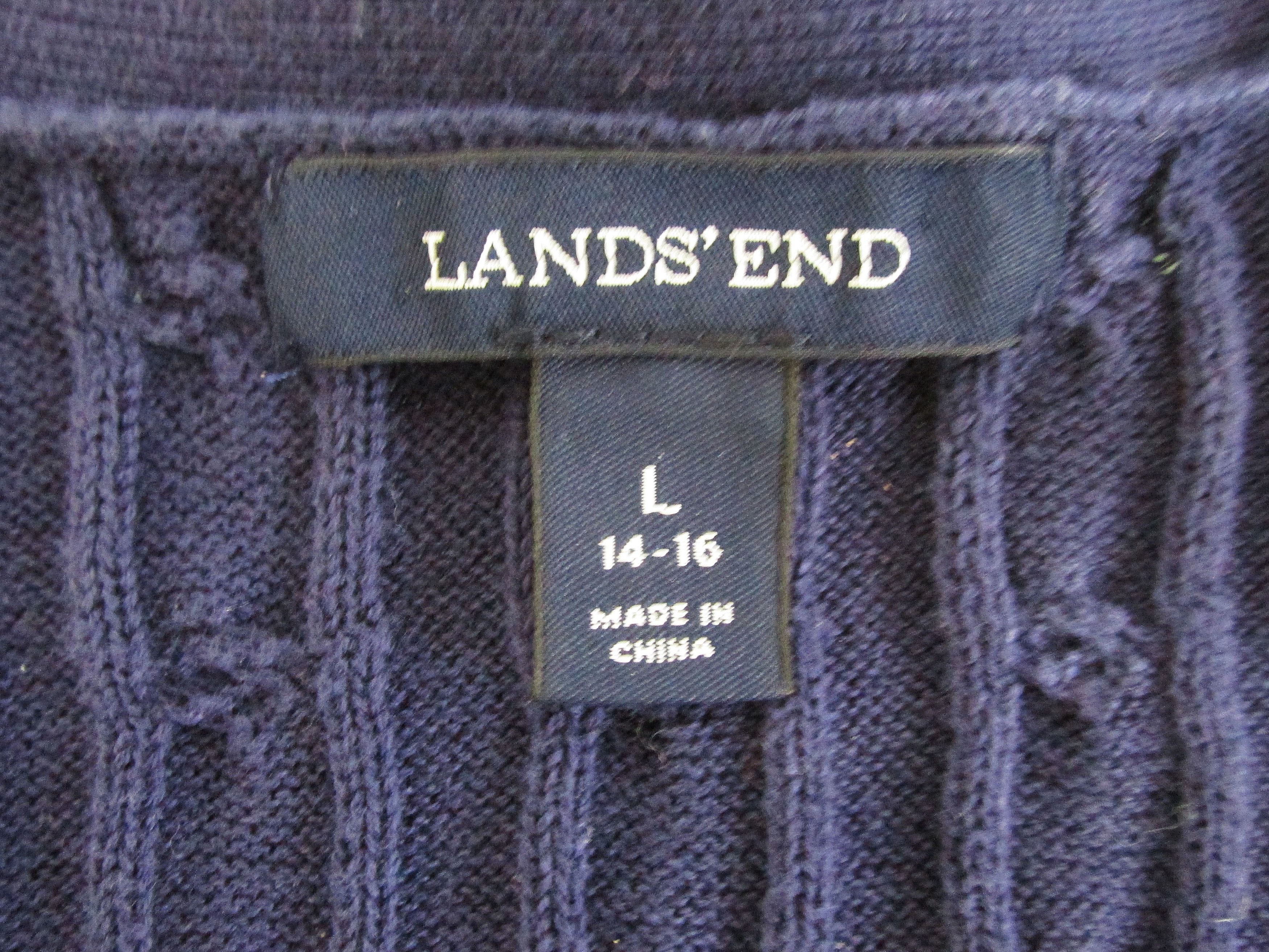 Lands' End Lands' End Women's Cotton Cardigan Sweaters Size Large Size L / US 10 / IT 46 - 2 Thumbnail