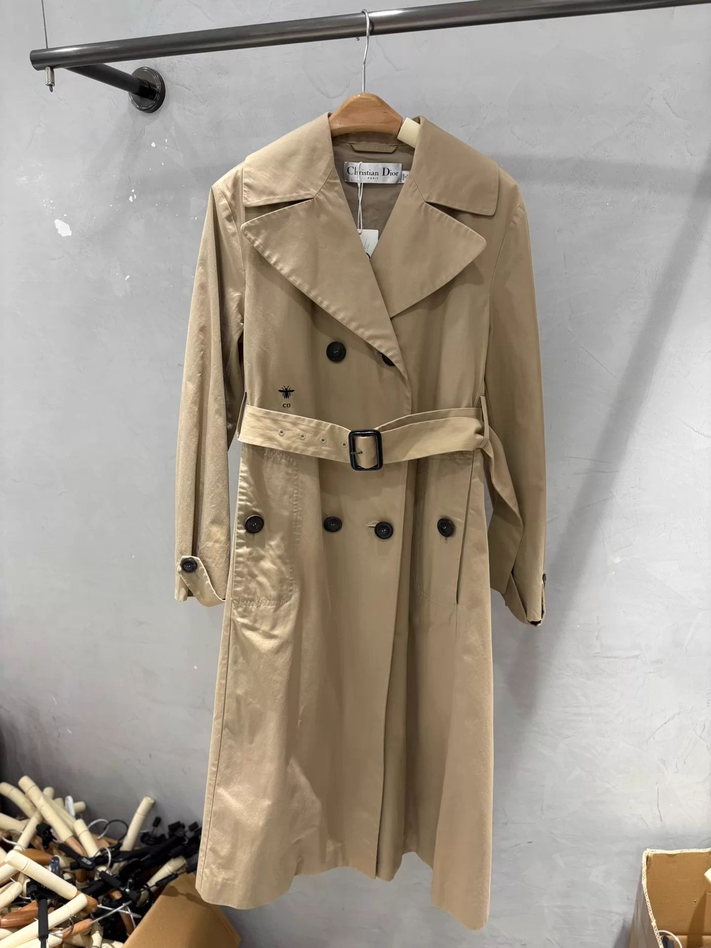 Dior Dior Bee Embroidered DB Belted Long Coat Vintage 36 Size XS / US 0-2 / IT 36-38 - 1 Thumbnail