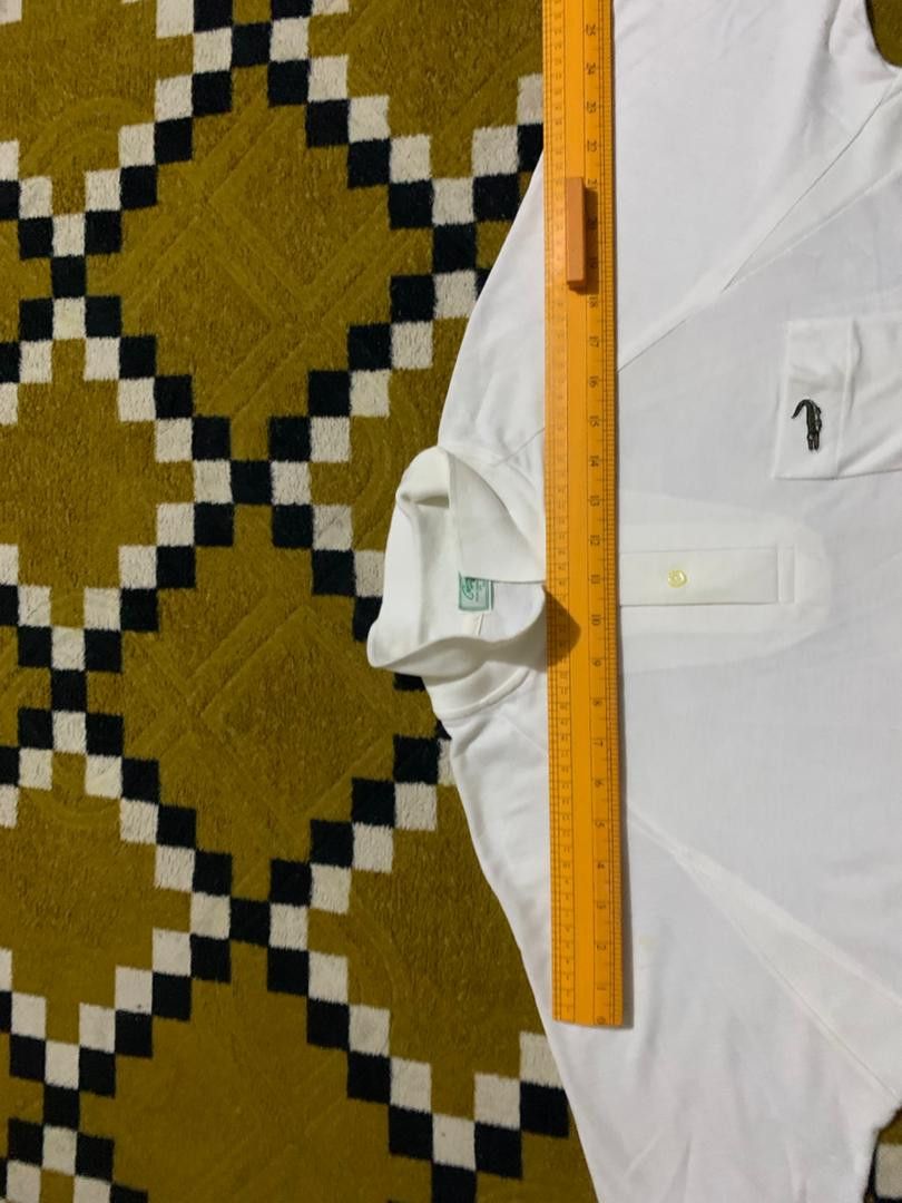 Vintage E34 Vintage 80’s Crocodile WHITE POLO SINGE STICH Size US L / EU 52-54 / 3 - 9 Thumbnail