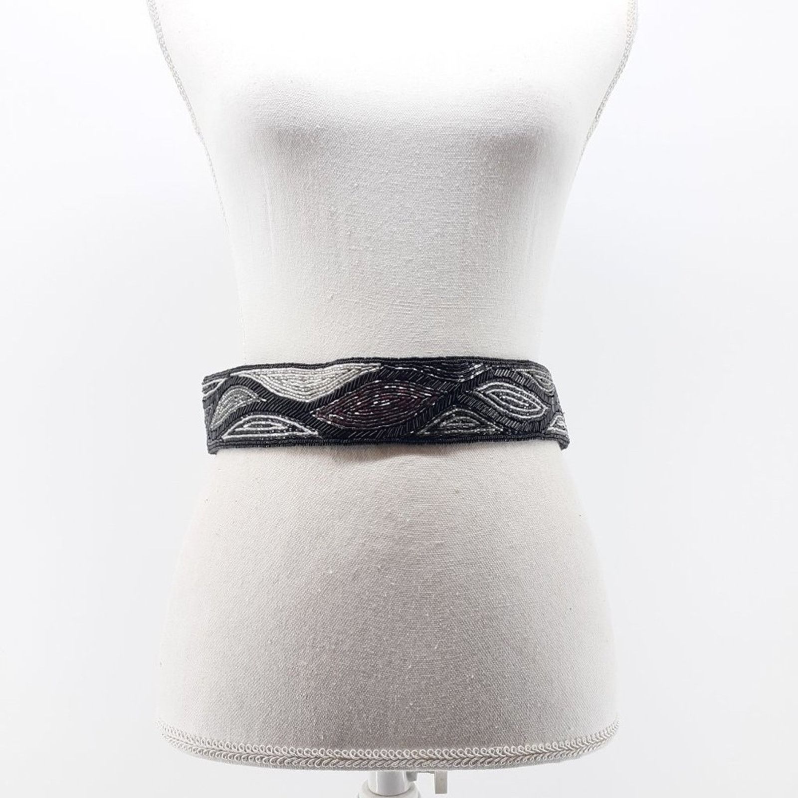 Vintage Vintage Women's Beaded Sequin Belt Sash 80's Cummerbund Glam Size ONE SIZE - 10 Thumbnail