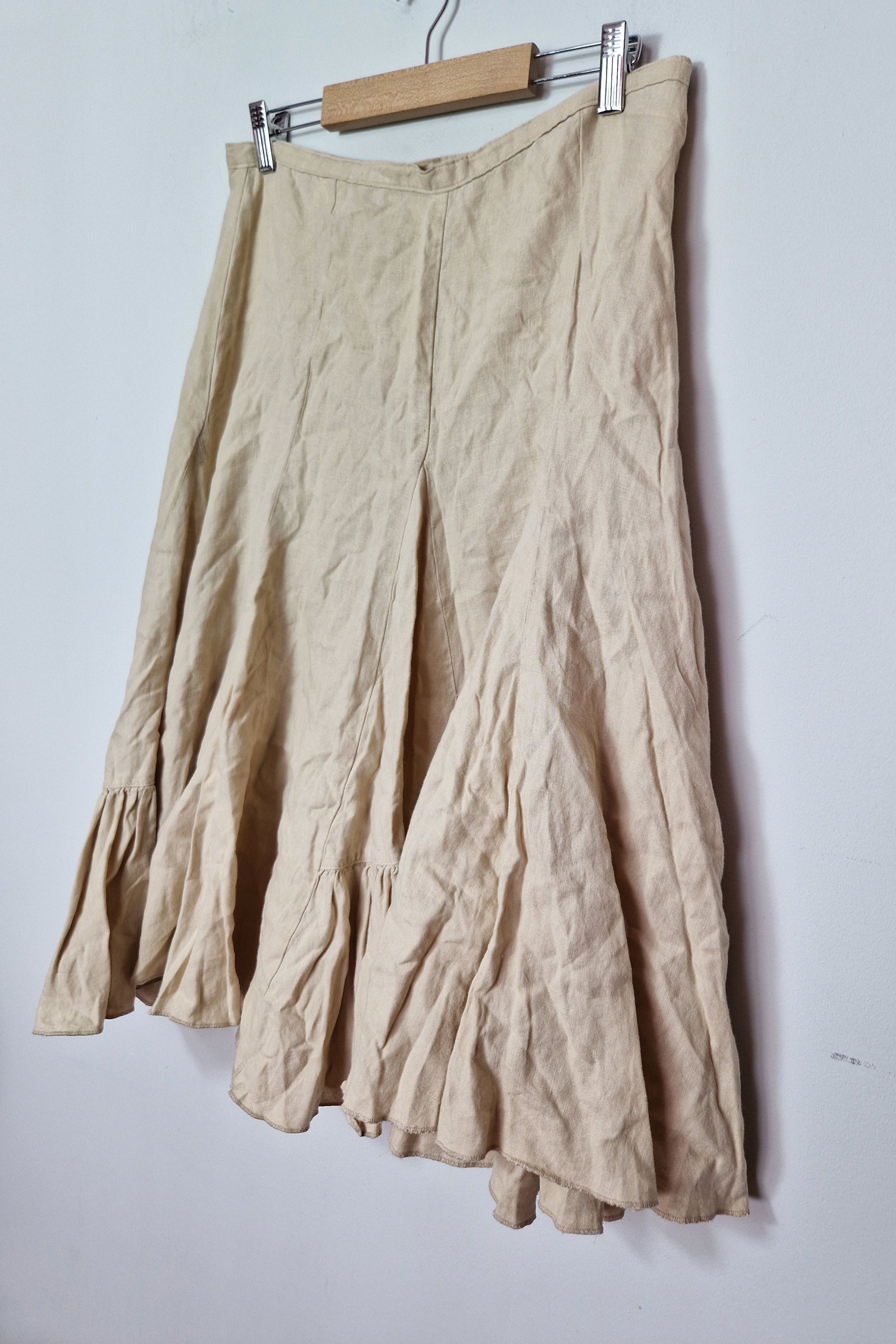 Vintage vintage amazing flared linen skirt avant garde japanese Size 28" / US 6 / IT 42 - 12 Thumbnail