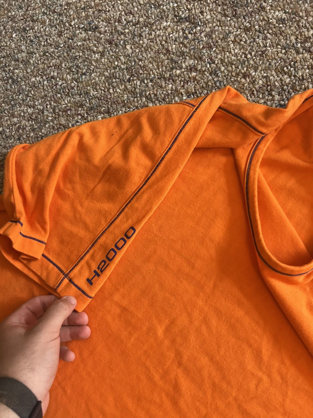 Nautica Vintage H2000 Nautica orange short sleeve surt cotton shirt Size US XL / EU 56 / 4 - 4 Thumbnail