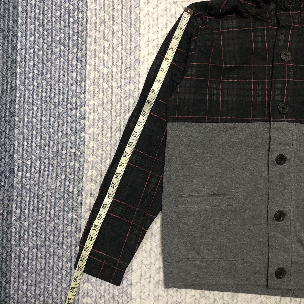 Japanese Brand × semanticdesign Rare Semantic Design Punk Plaid/Grey Button Up Hoodie Size US S / EU 44-46 / 1 - 9 Thumbnail