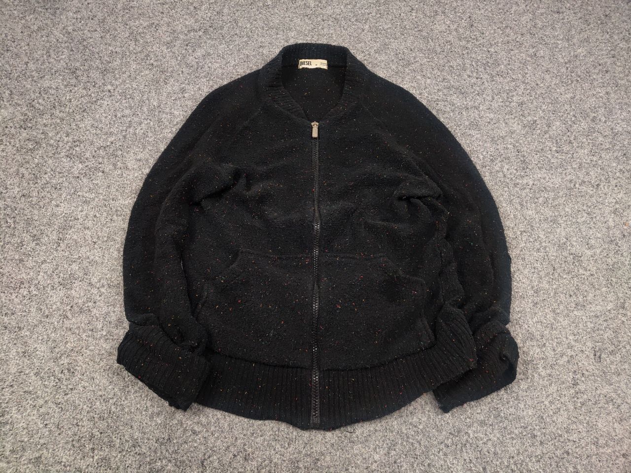 Diesel Vintage 90's Diesel Light Dark Knit Bomber Sweater Y2k Style Size US S / EU 44-46 / 1 - 4 Thumbnail