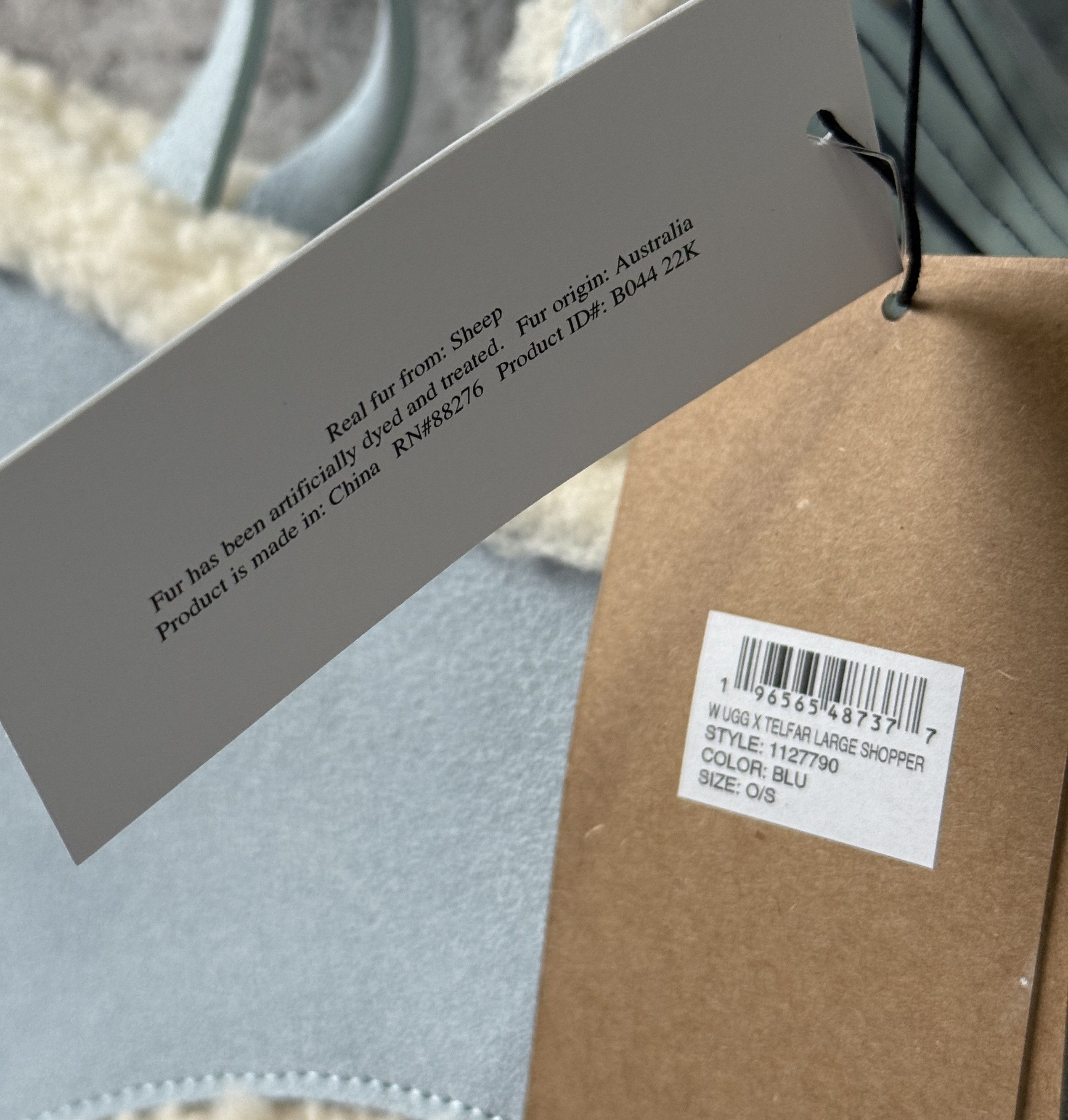 Telfar × Ugg UGG X TELFAR LARGE SHOPPER BLUE O\S 1127790 Size ONE SIZE - 3 Thumbnail