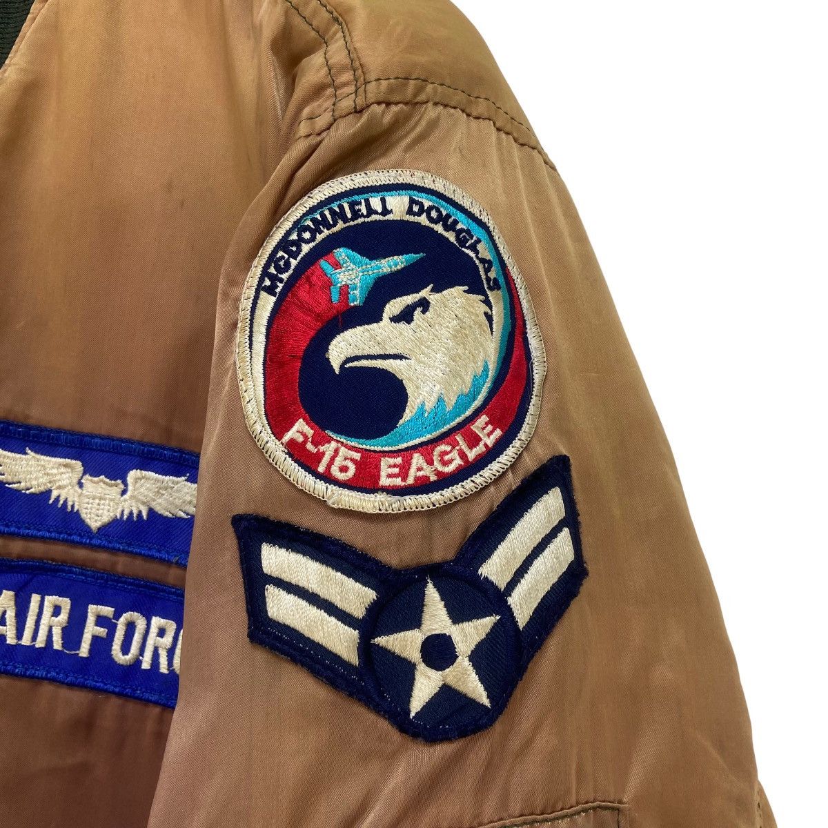 Vintage Vtg Houston McDonnell Douglas F-15 Fighter MA-1 Bomber Size US M / EU 48-50 / 2 - 6 Thumbnail